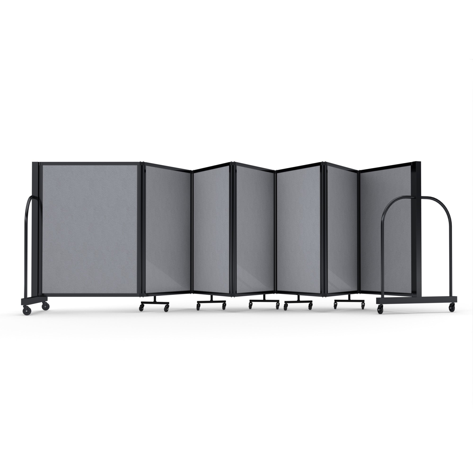 Screenflex Full Motion Divider, 4' x 19'7", Black Frame, Granite Vinyl