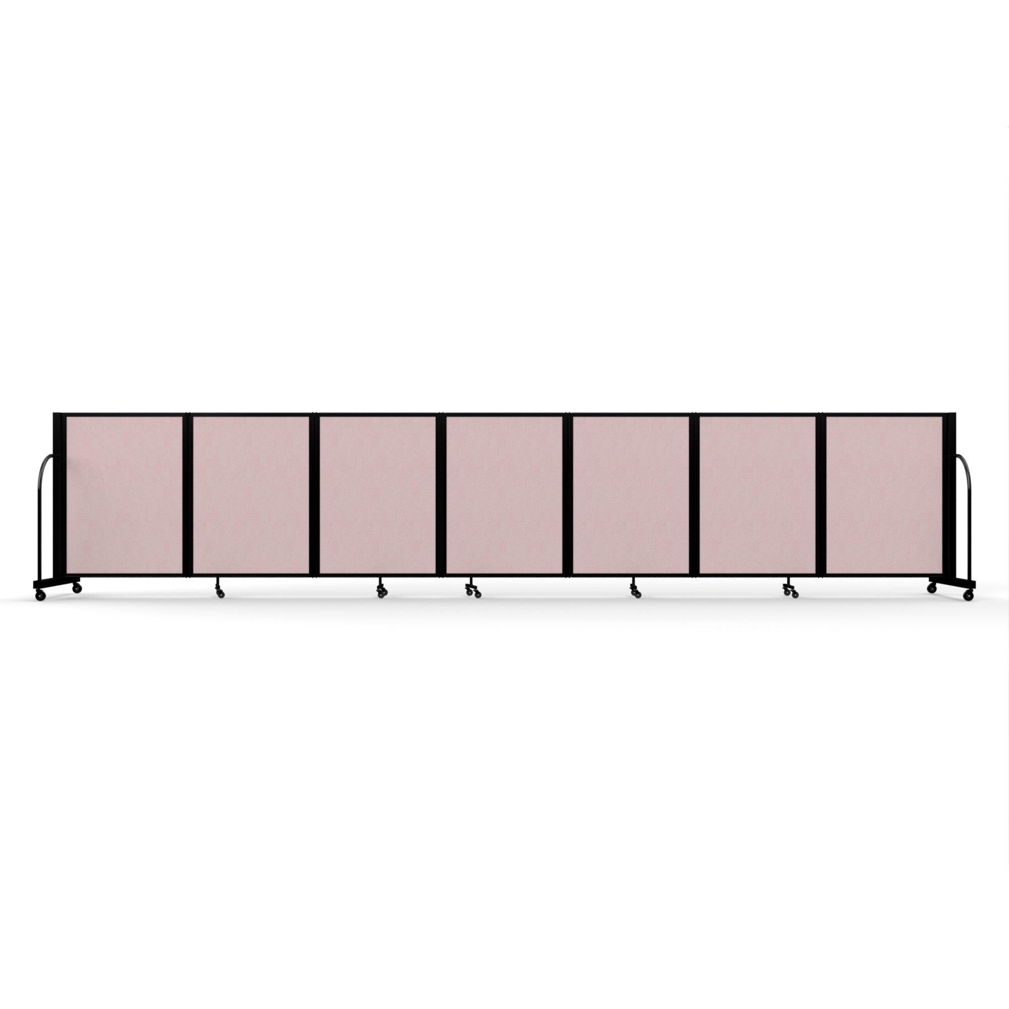Screenflex Full Motion Divider, 4' x 19'7", Black Frame, Raspberry Mist Vinyl