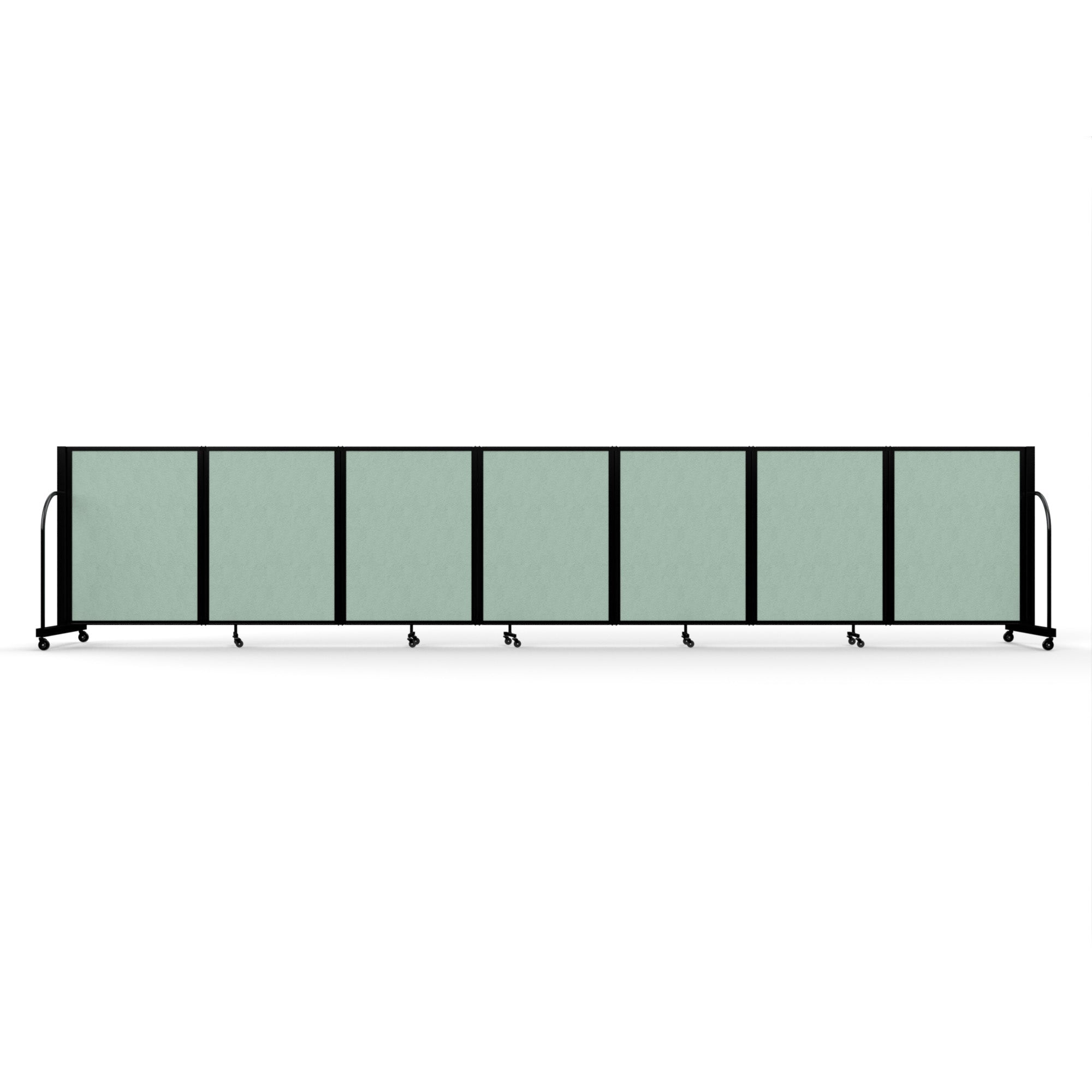 Screenflex Full Motion Divider, 4' x 19'7", Black Frame, Mint Vinyl