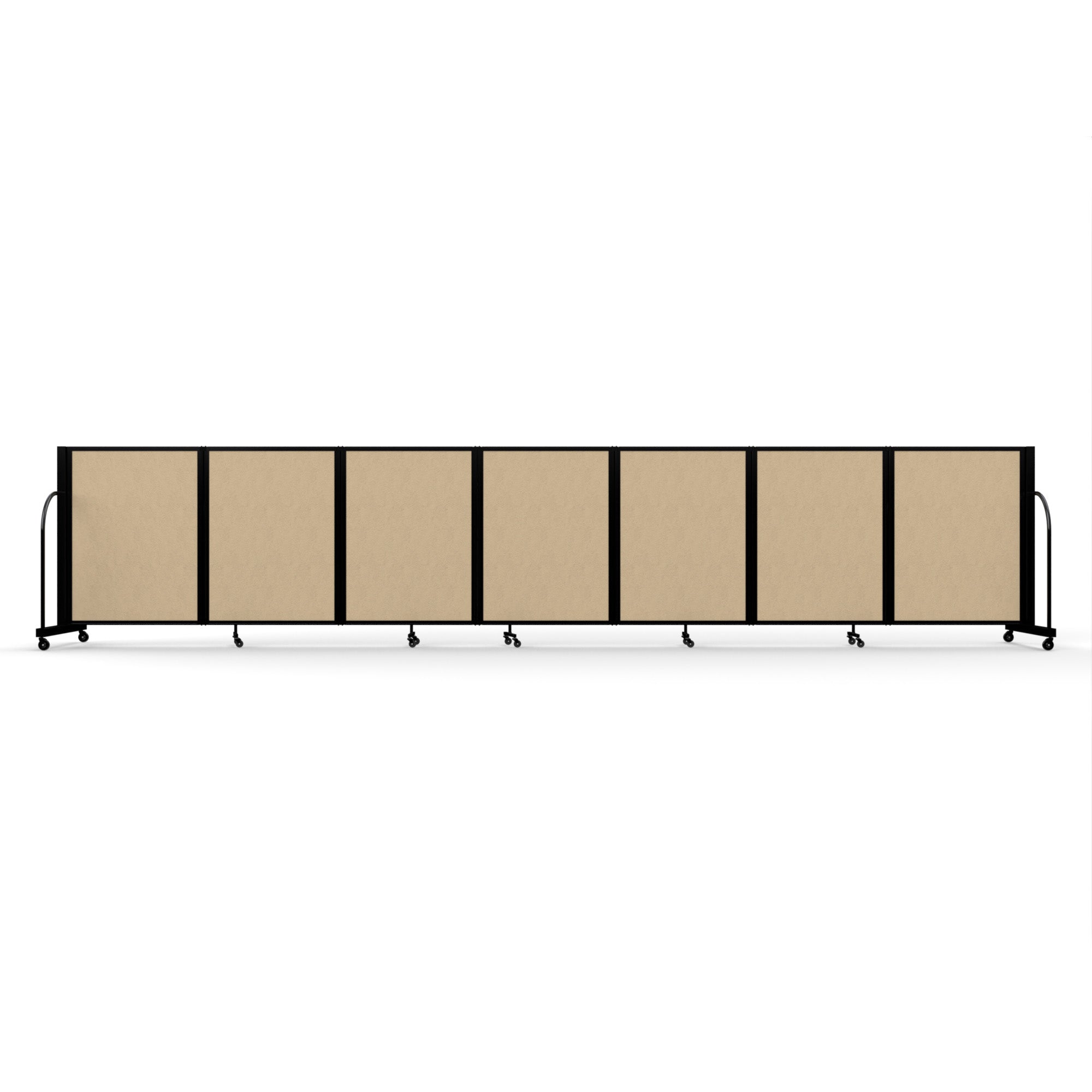 Screenflex Full Motion Divider, 4' x 19'7", Black Frame, Sandalwood Vinyl