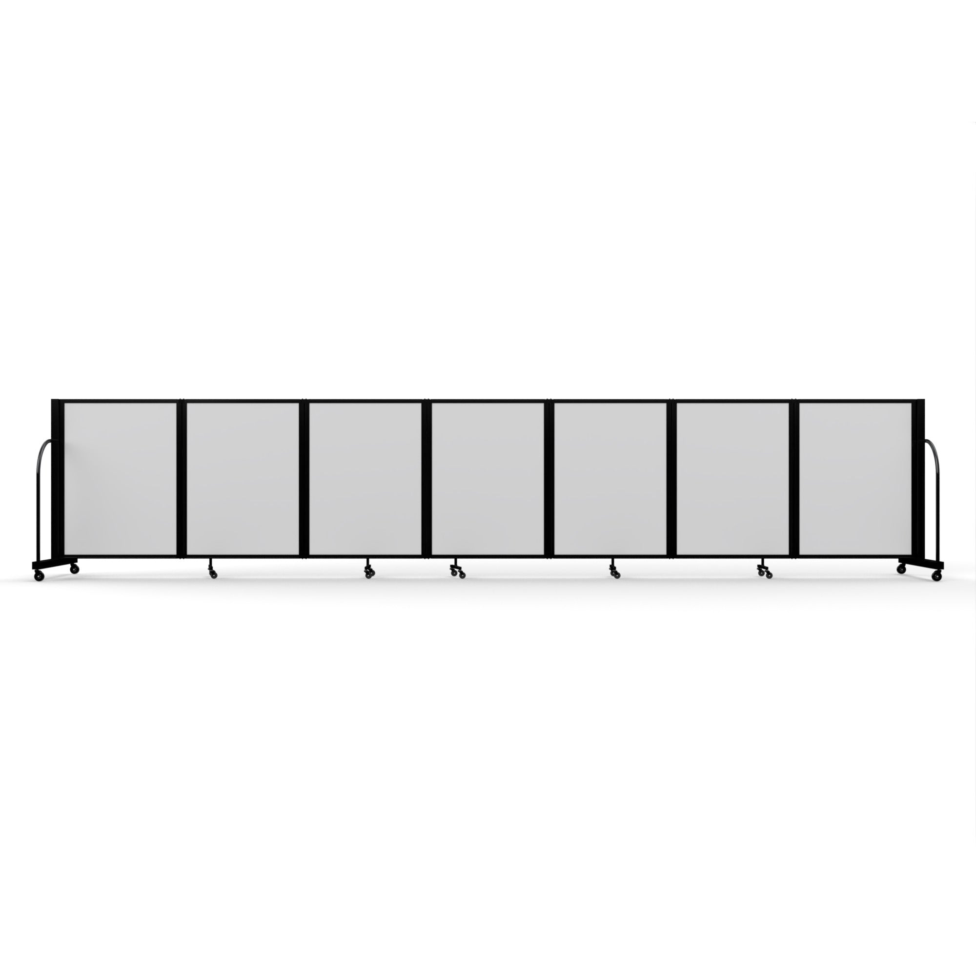 Screenflex Full Motion Divider, 4' x 19'7", Black Frame, Ice Vinyl