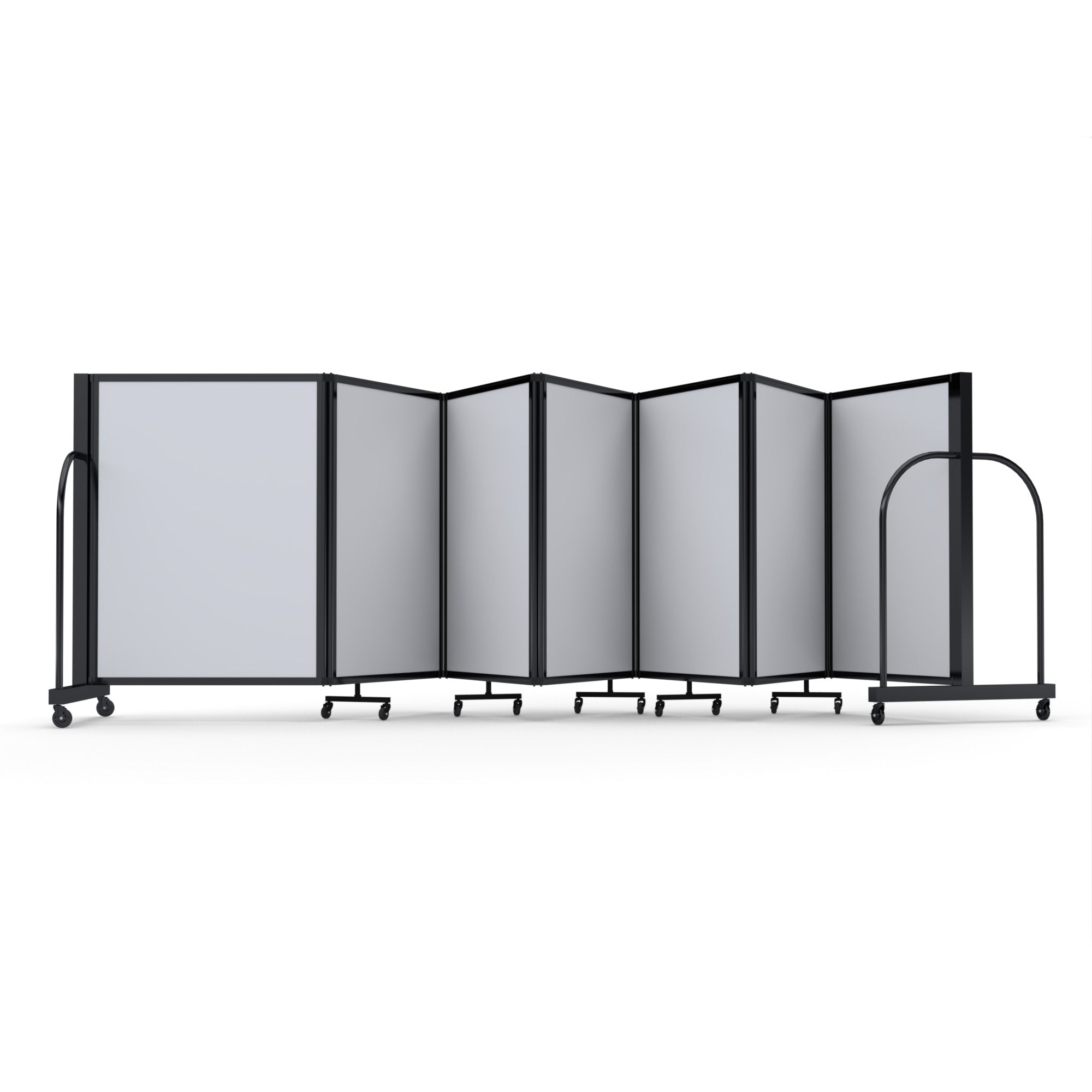 Screenflex Full Motion Divider, 4' x 19'7", Black Frame, Ice Vinyl