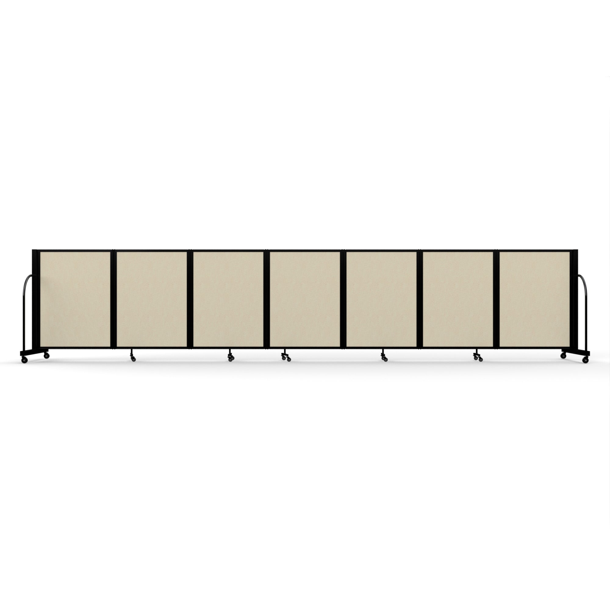 Screenflex Full Motion Divider, 4' x 19'7", Black Frame, Hazelnut Vinyl