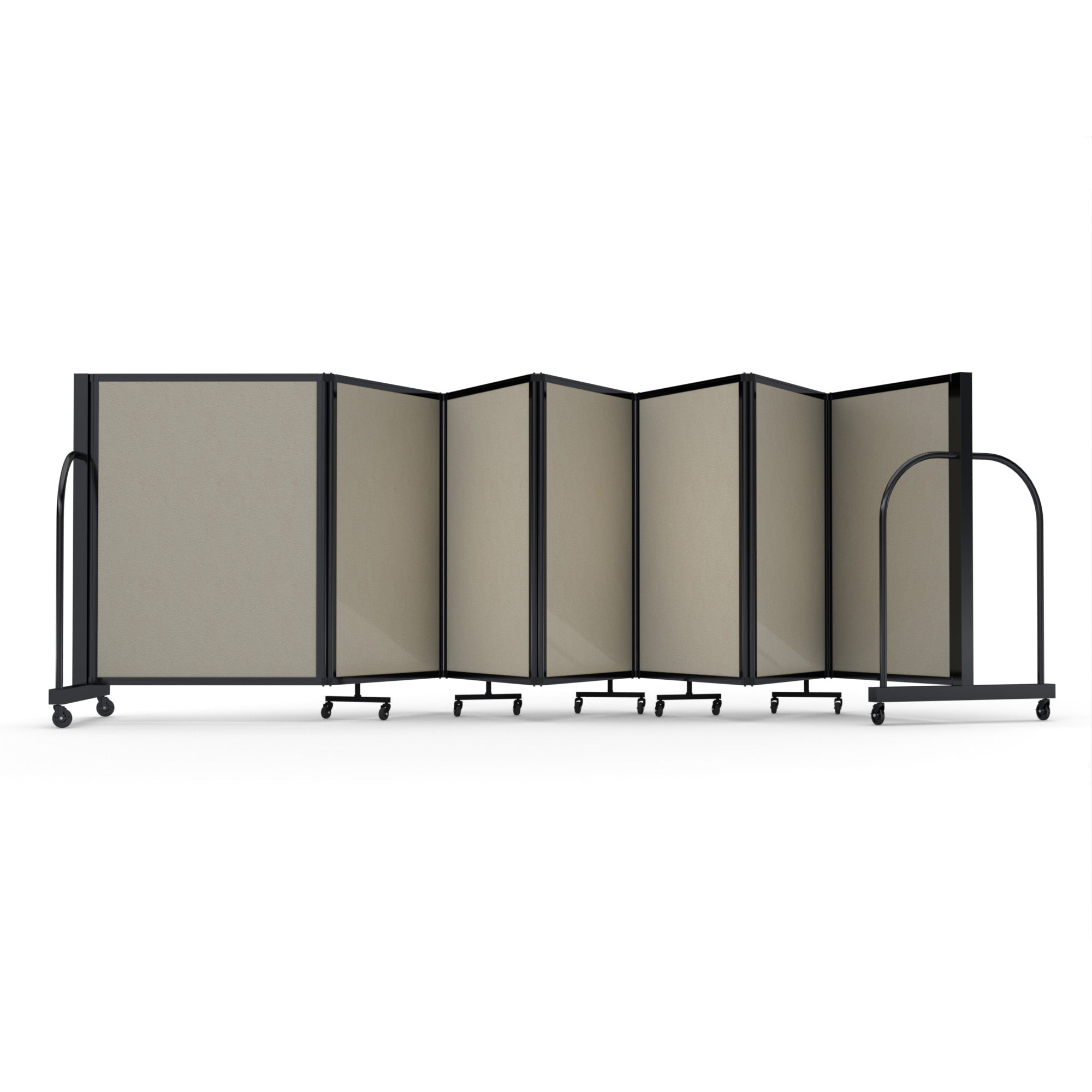Screenflex Full Motion Divider, 4' x 19'7", Black Frame, Hazelnut Vinyl