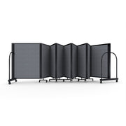 Screenflex Full Motion Divider, 4' x 25'1", Black Frame, Stone