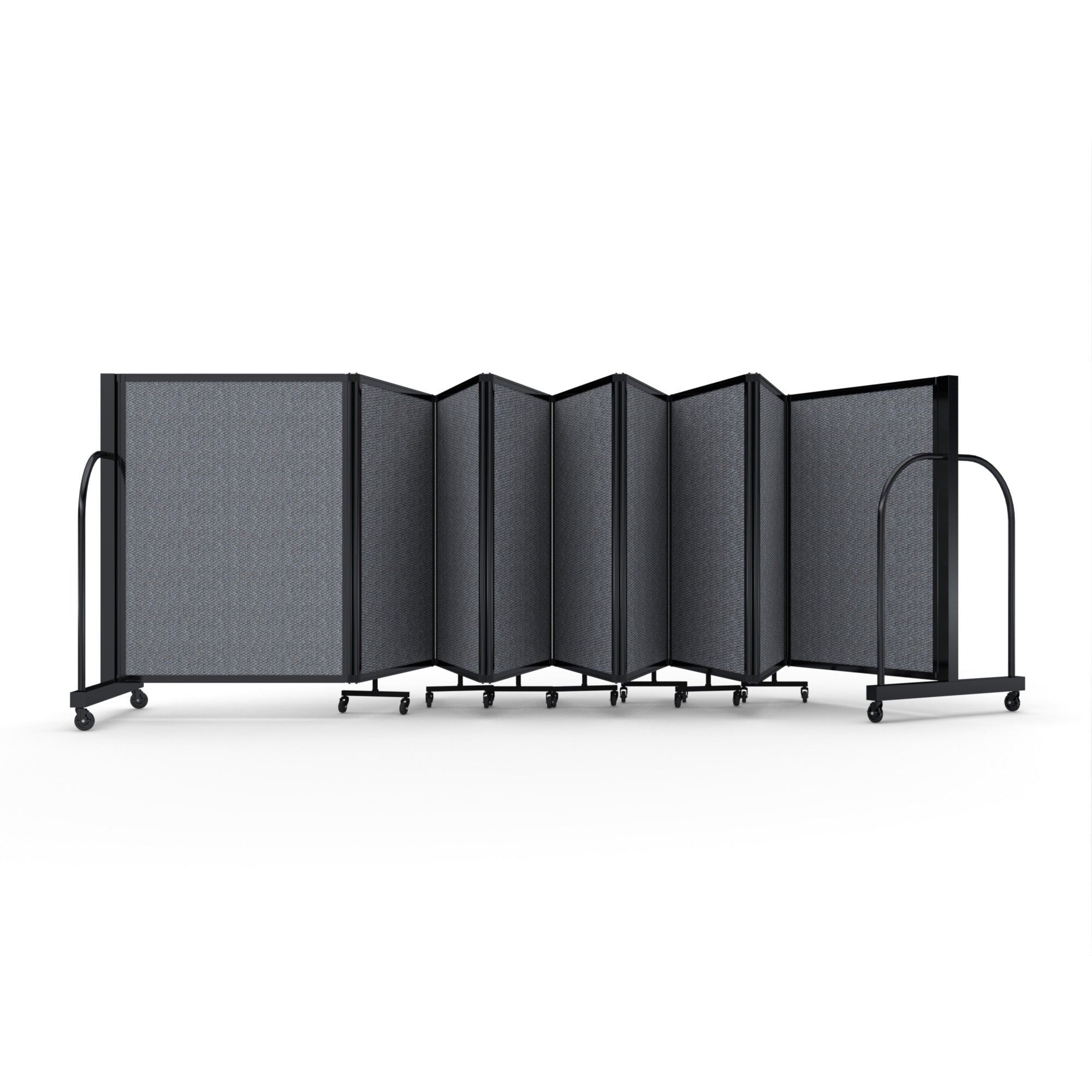 Screenflex Full Motion Divider, 4' x 25'1", Black Frame, Stone