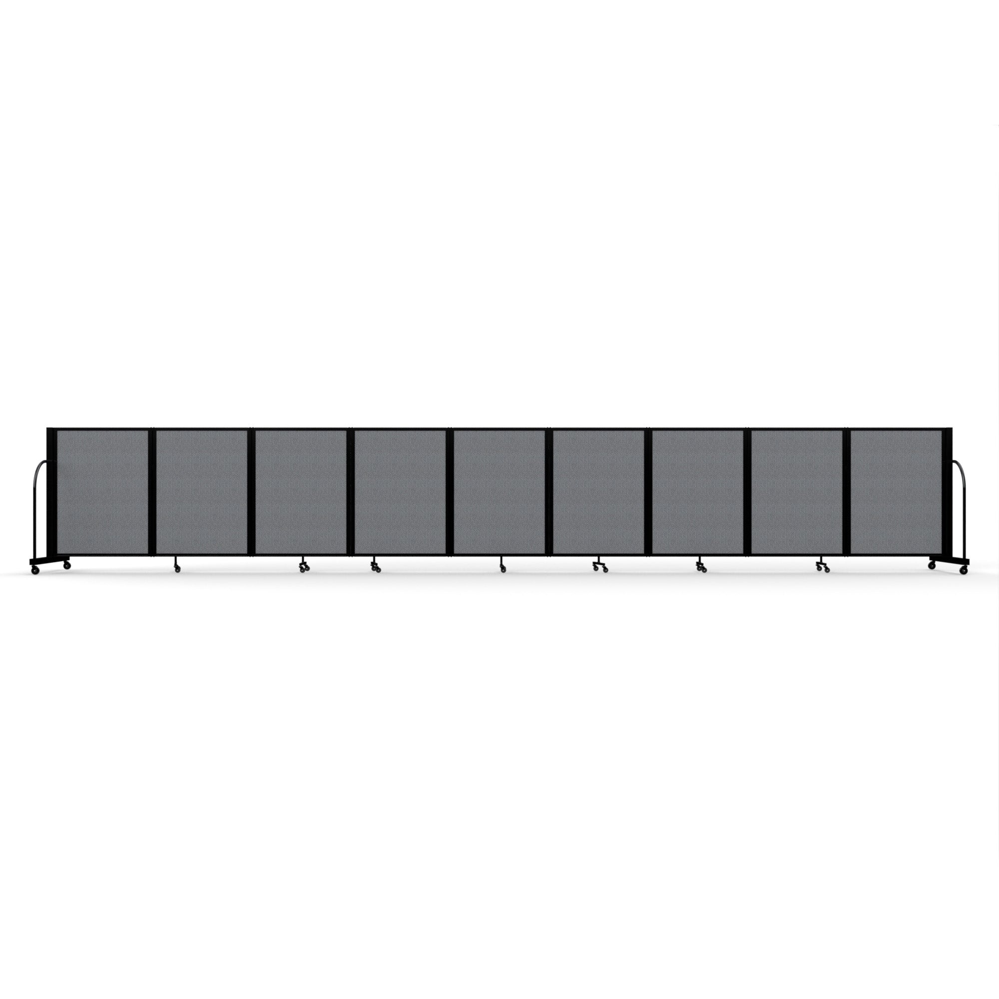Screenflex Full Motion Divider, 4' x 25'1", Black Frame, Stone