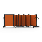 Screenflex Full Motion Divider, 4' x 25'1", Black Frame, Orange