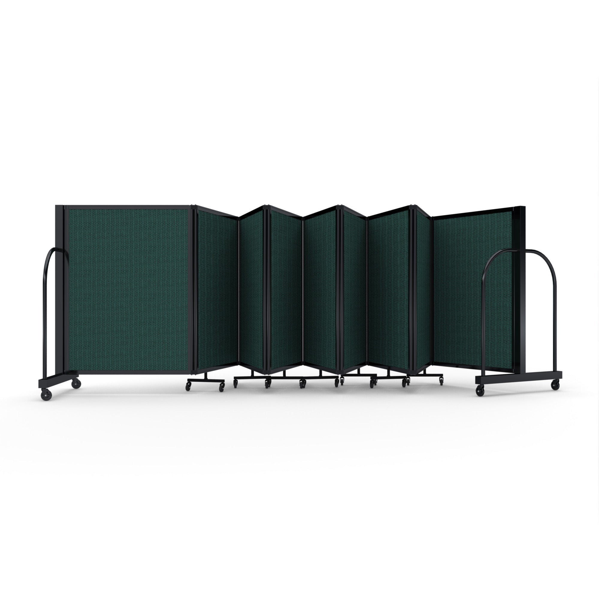 Screenflex Full Motion Divider, 4' x 25'1", Black Frame, Mallard