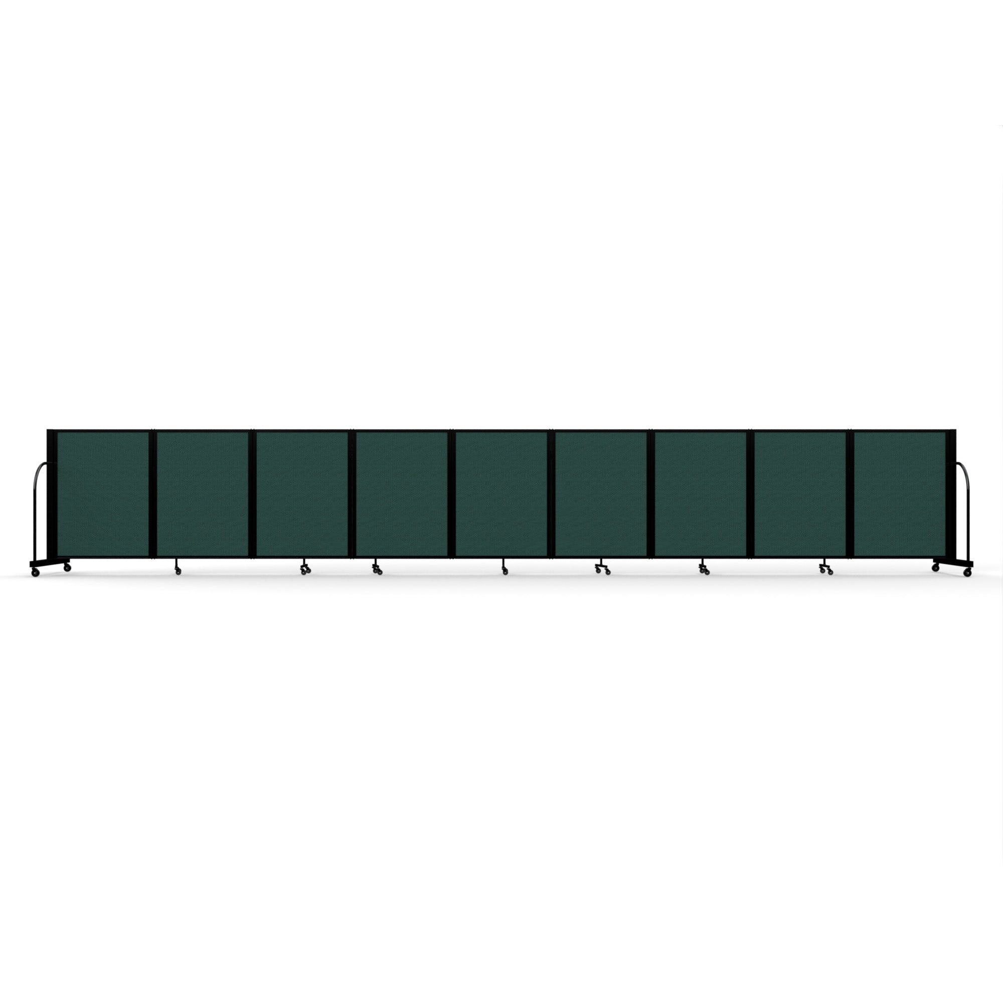 Screenflex Full Motion Divider, 4' x 25'1", Black Frame, Mallard