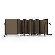 Screenflex Full Motion Divider, 4' x 25'1", Black Frame, Walnut