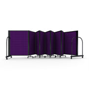 Screenflex Full Motion Divider, 4' x 25'1", Black Frame, Purple