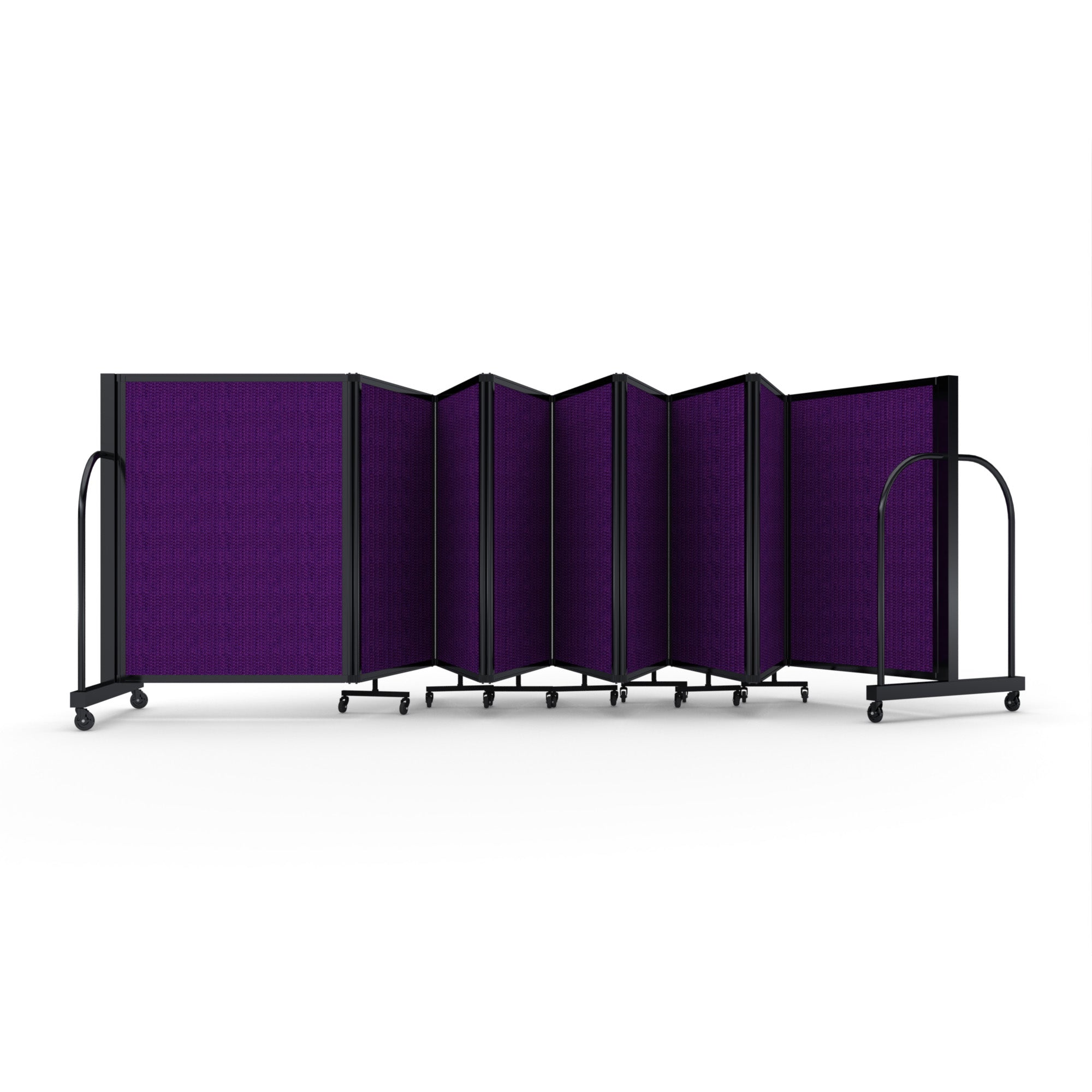 Screenflex Full Motion Divider, 4' x 25'1", Black Frame, Purple