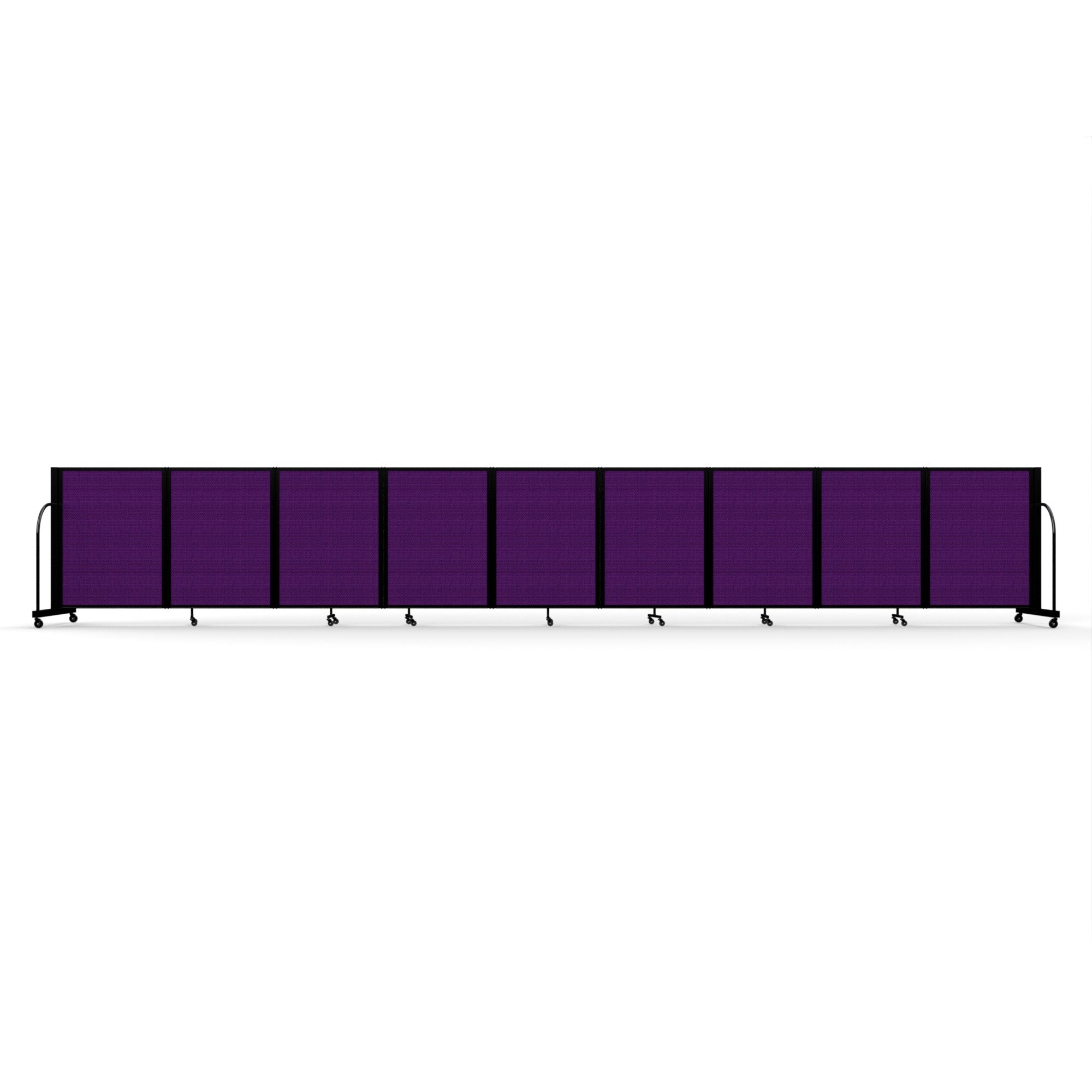 Screenflex Full Motion Divider, 4' x 25'1", Black Frame, Purple