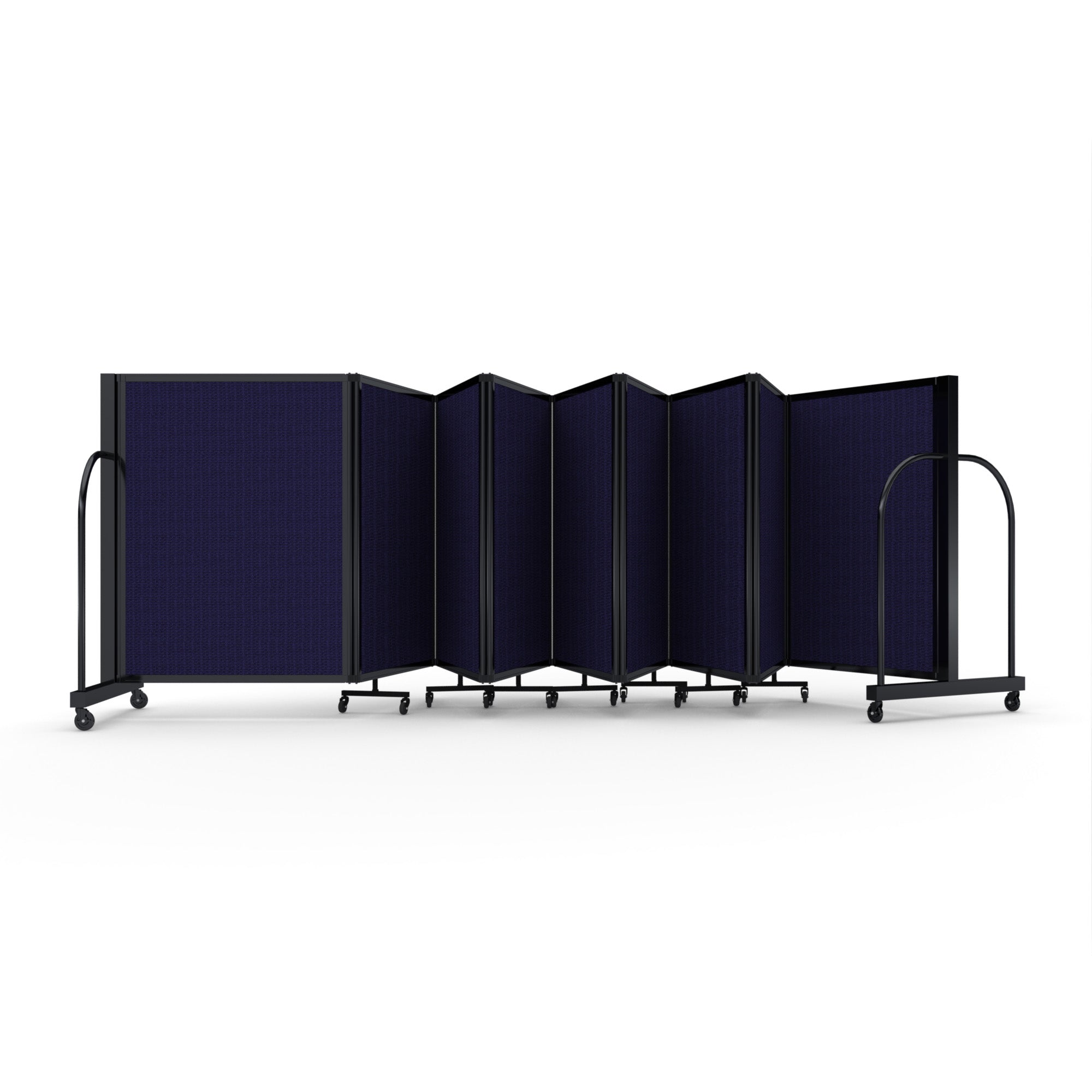 Screenflex Full Motion Divider, 4' x 25'1", Black Frame, Navy