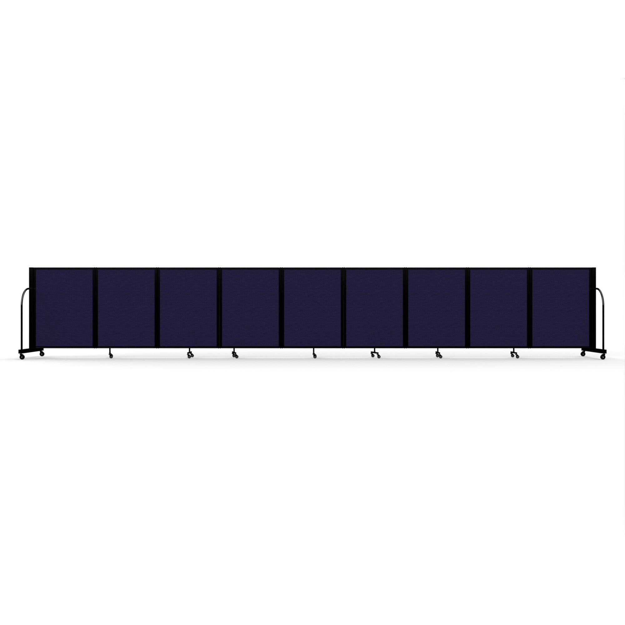Screenflex Full Motion Divider, 4' x 25'1", Black Frame, Navy