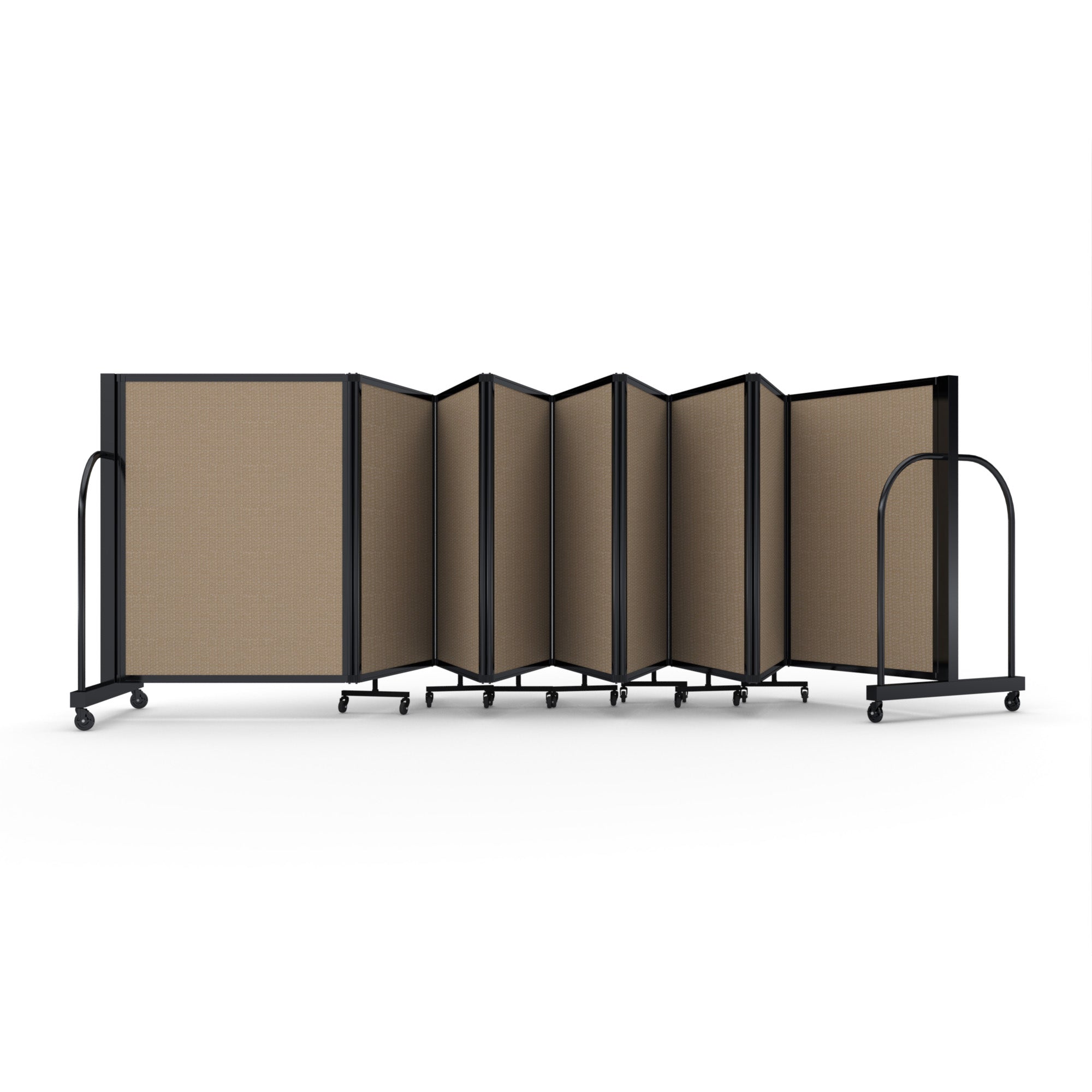 Screenflex Full Motion Divider, 4' x 25'1", Black Frame, Desert