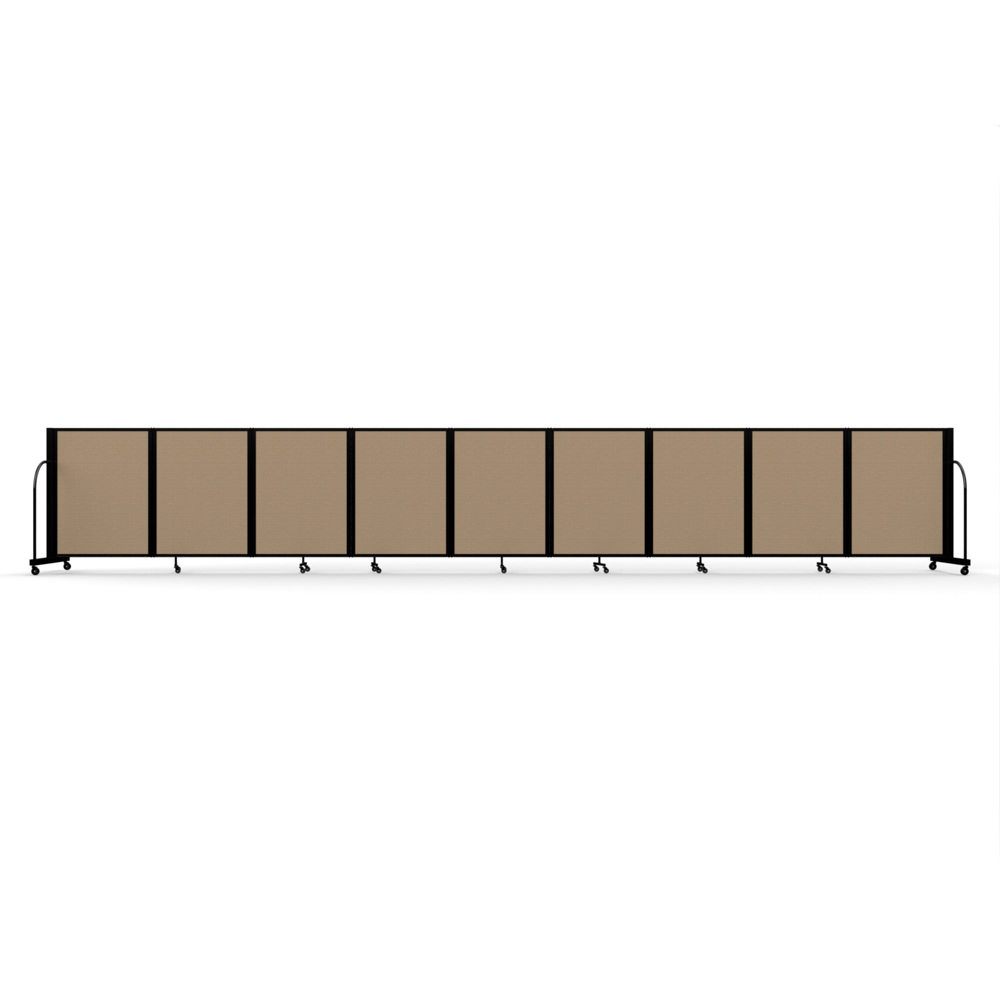 Screenflex Full Motion Divider, 4' x 25'1", Black Frame, Desert