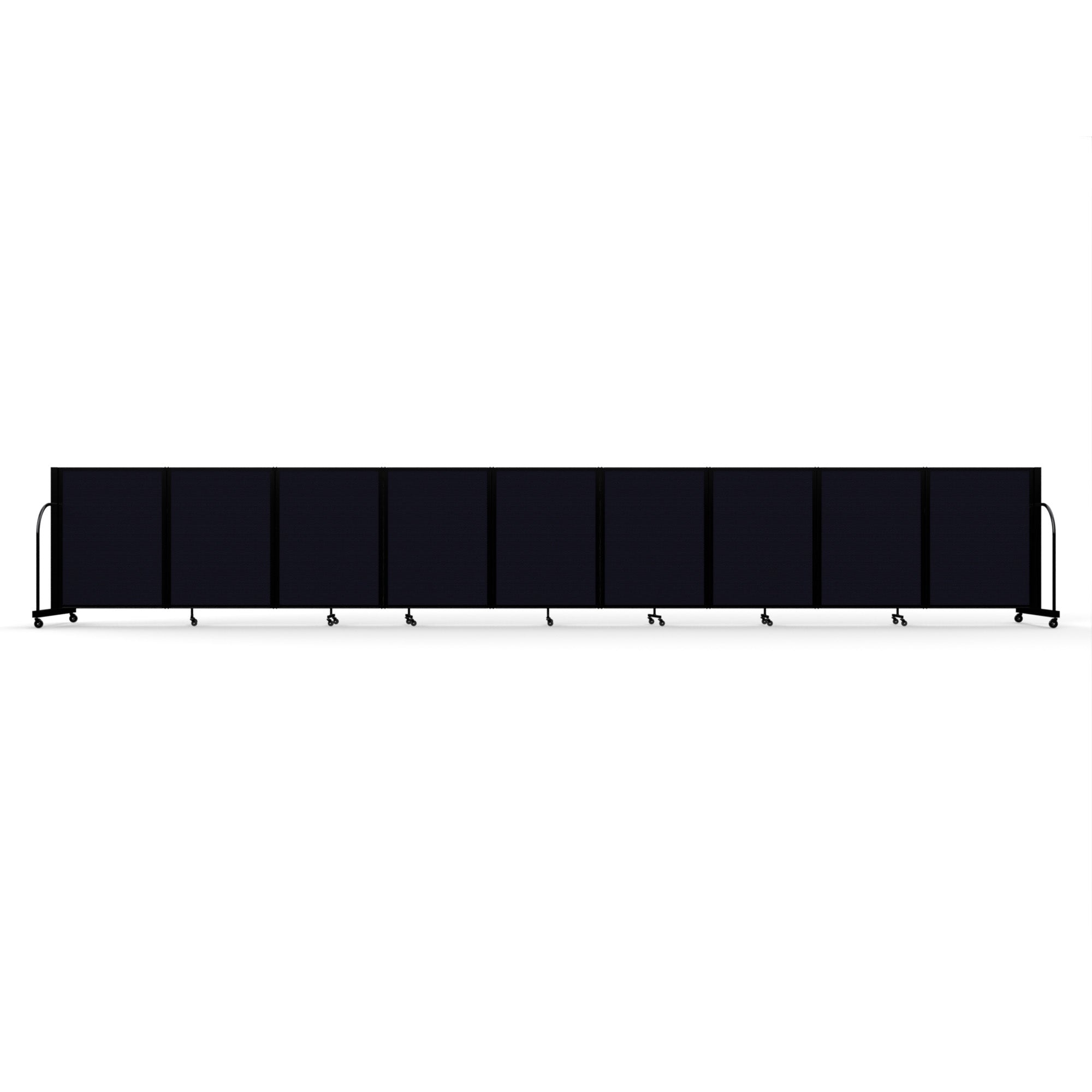 Screenflex Full Motion Divider, 4' x 25'1", Black Frame, Black