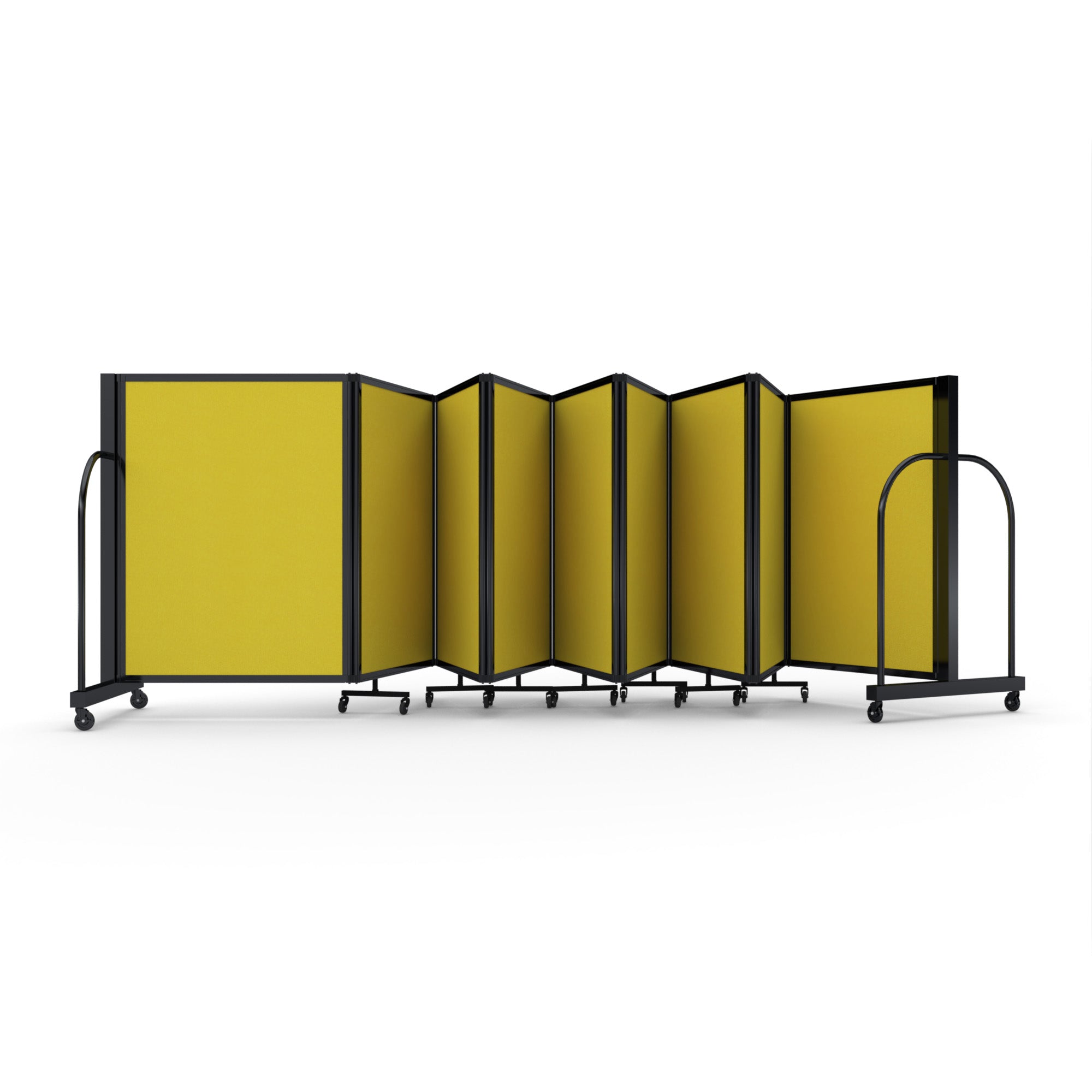 Screenflex Full Motion Divider, 4' x 25'1", Black Frame, Primary Yellow