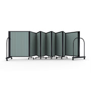 Screenflex Full Motion Divider, 4' x 25'1", Black Frame, Sea Green