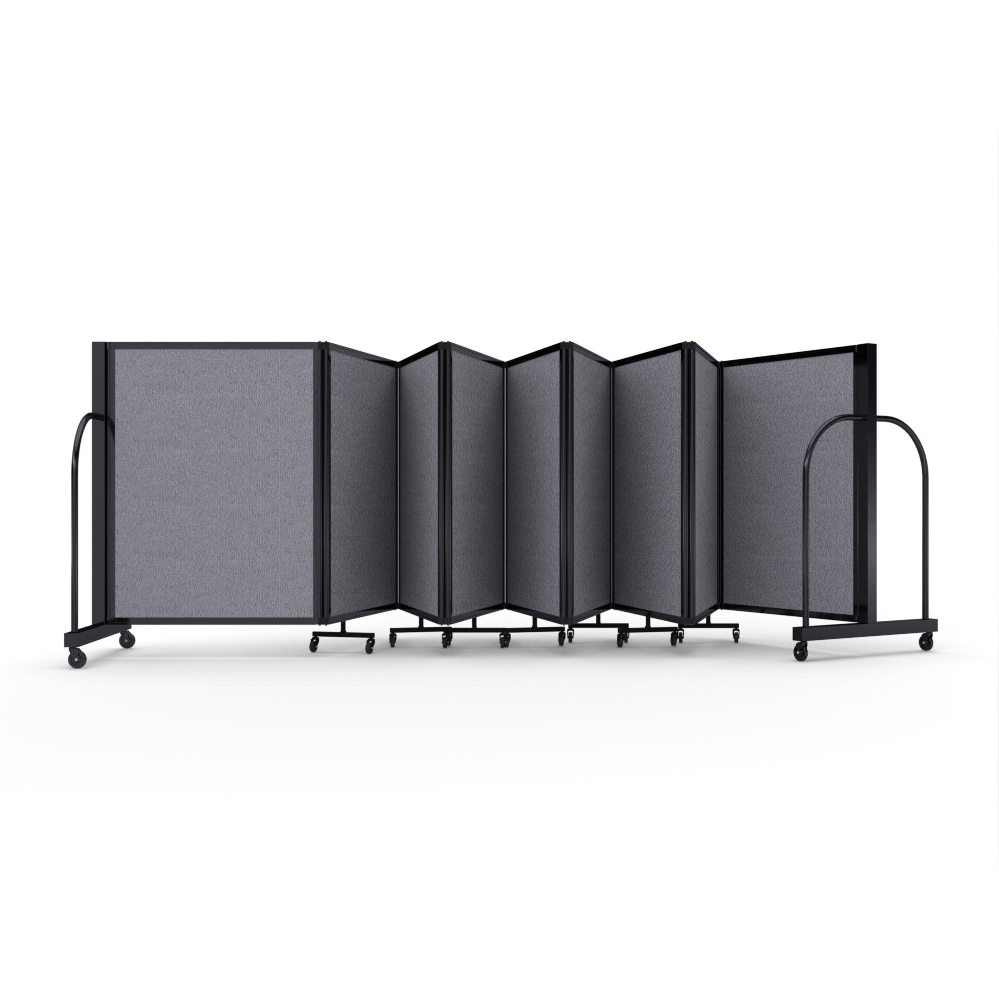 Screenflex Full Motion Divider, 4' x 25'1", Black Frame, Select Gray