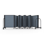 Screenflex Full Motion Divider, 4' x 25'1", Black Frame, Summer Blue