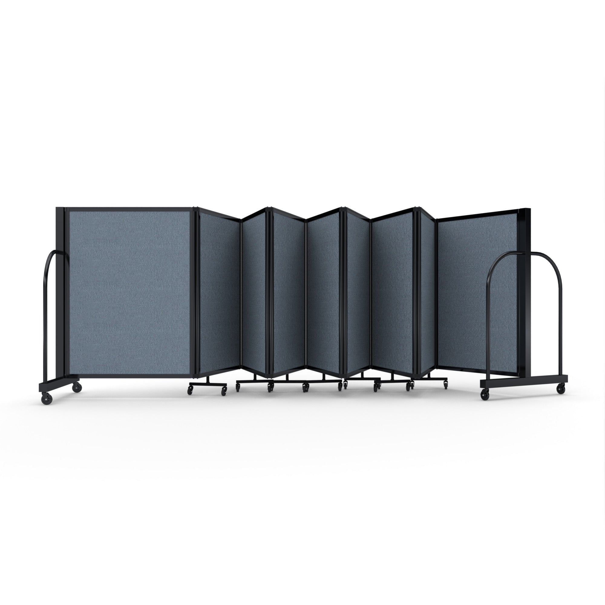Screenflex Full Motion Divider, 4' x 25'1", Black Frame, Summer Blue