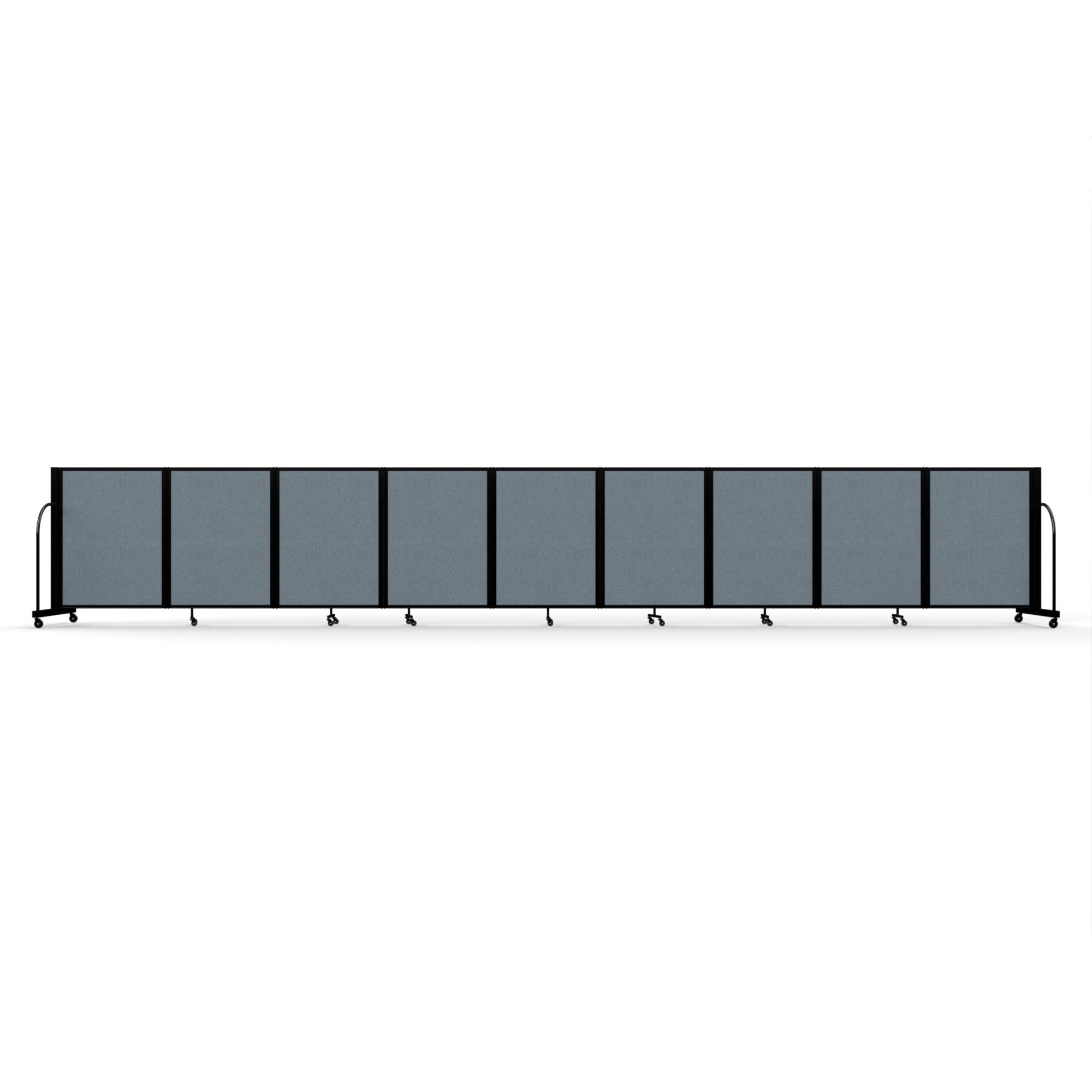 Screenflex Full Motion Divider, 4' x 25'1", Black Frame, Summer Blue