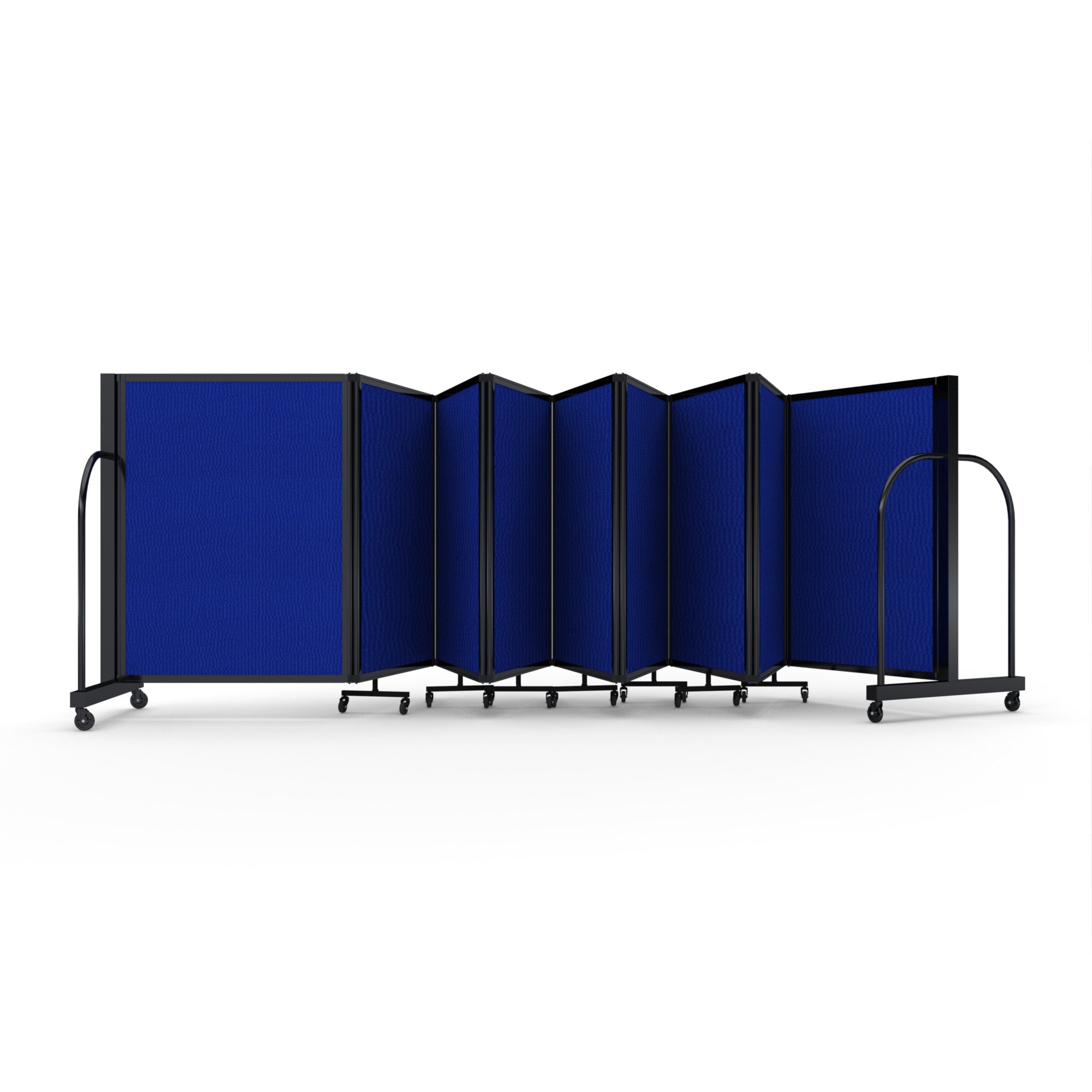 Screenflex Full Motion Divider, 4' x 25'1", Black Frame, Royal Blue