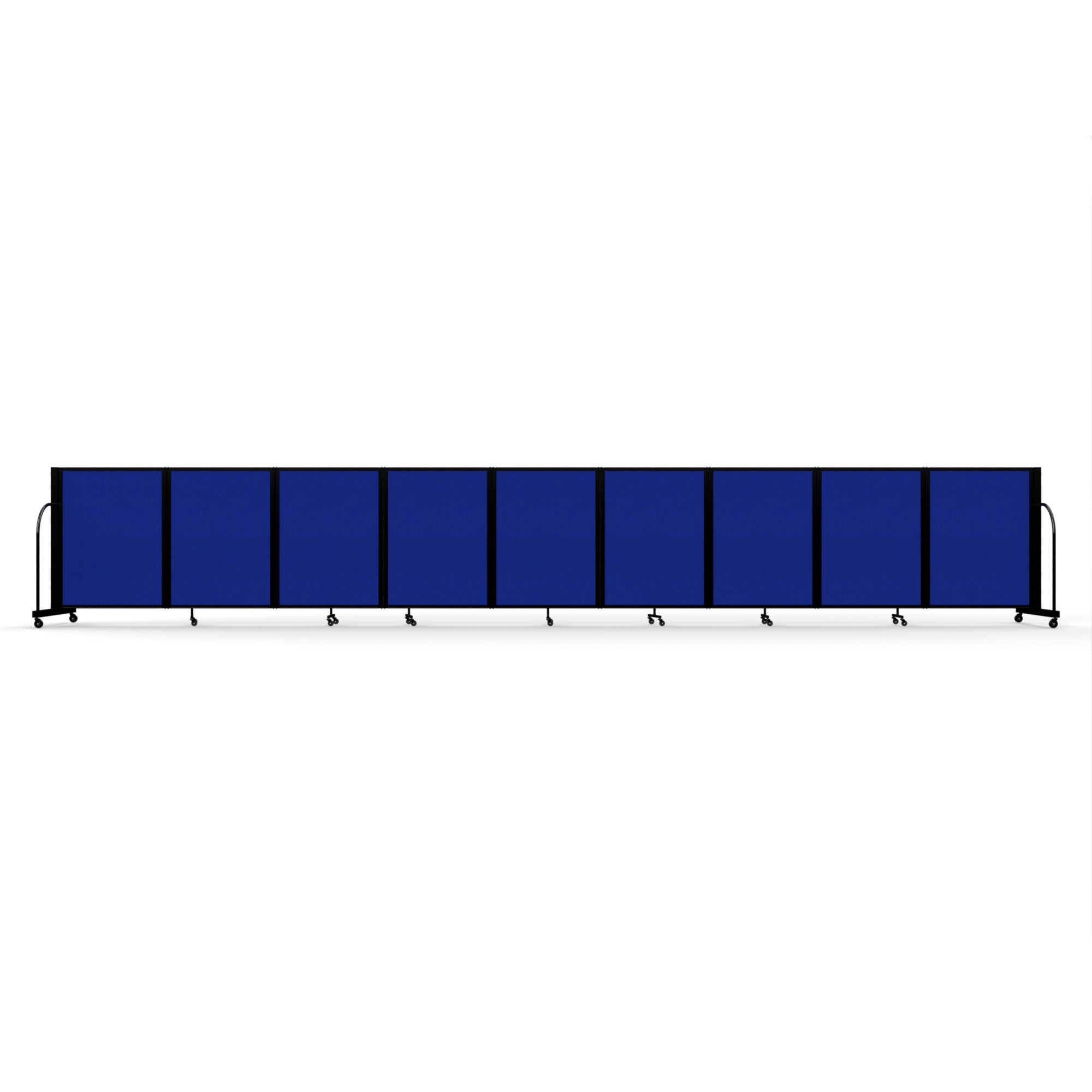 Screenflex Full Motion Divider, 4' x 25'1", Black Frame, Royal Blue