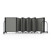 Screenflex Full Motion Divider, 4' x 25'1", Black Frame, Gray Smoke