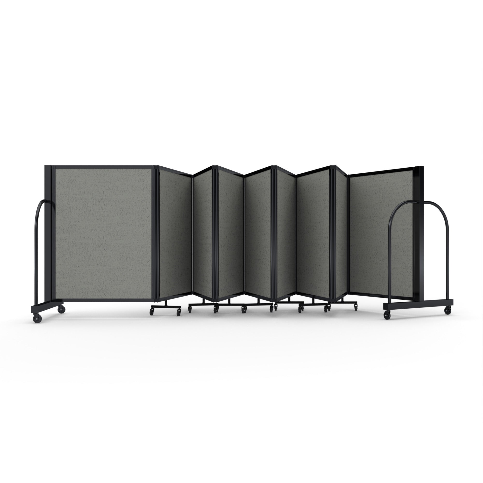 Screenflex Full Motion Divider, 4' x 25'1", Black Frame, Gray Smoke