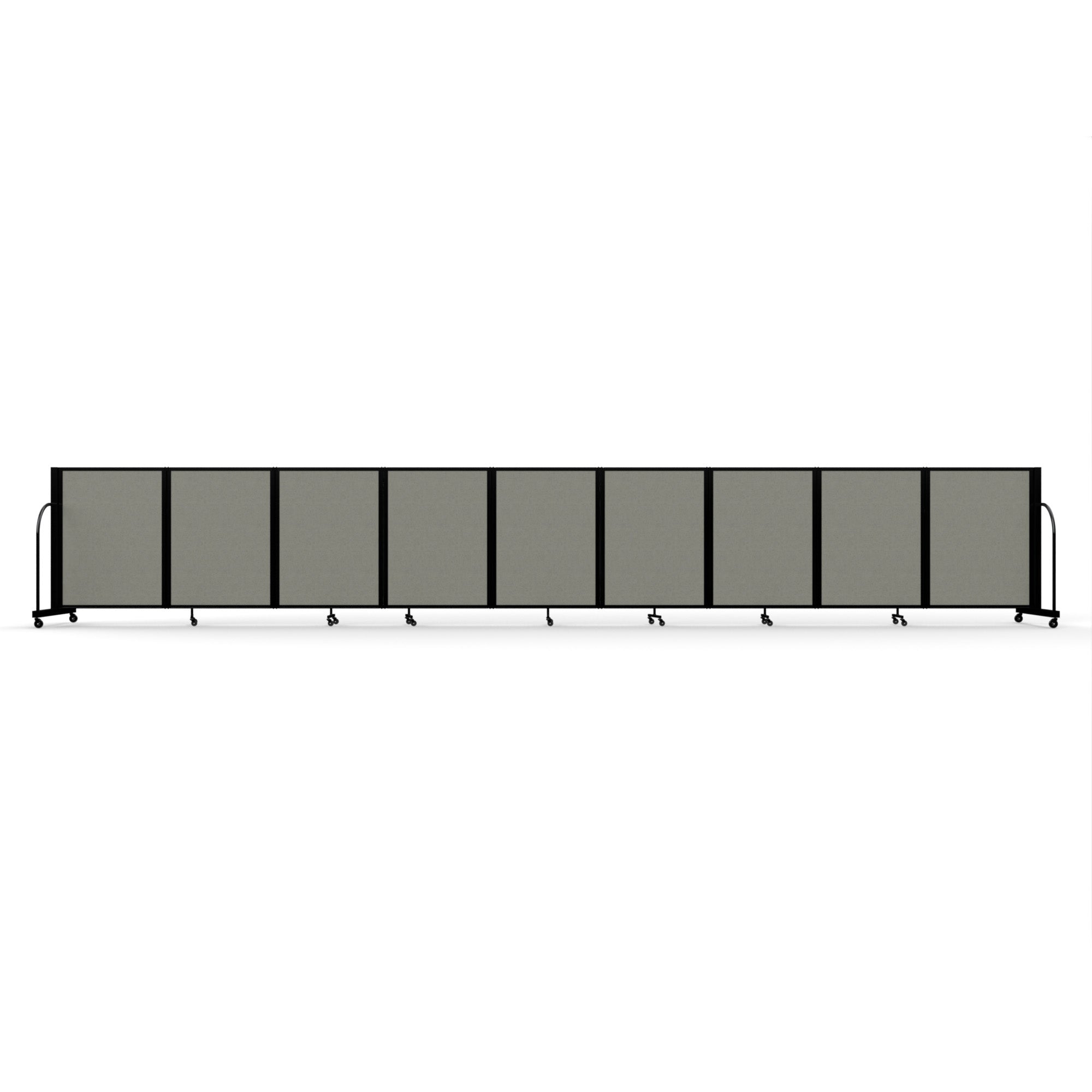 Screenflex Full Motion Divider, 4' x 25'1", Black Frame, Gray Smoke