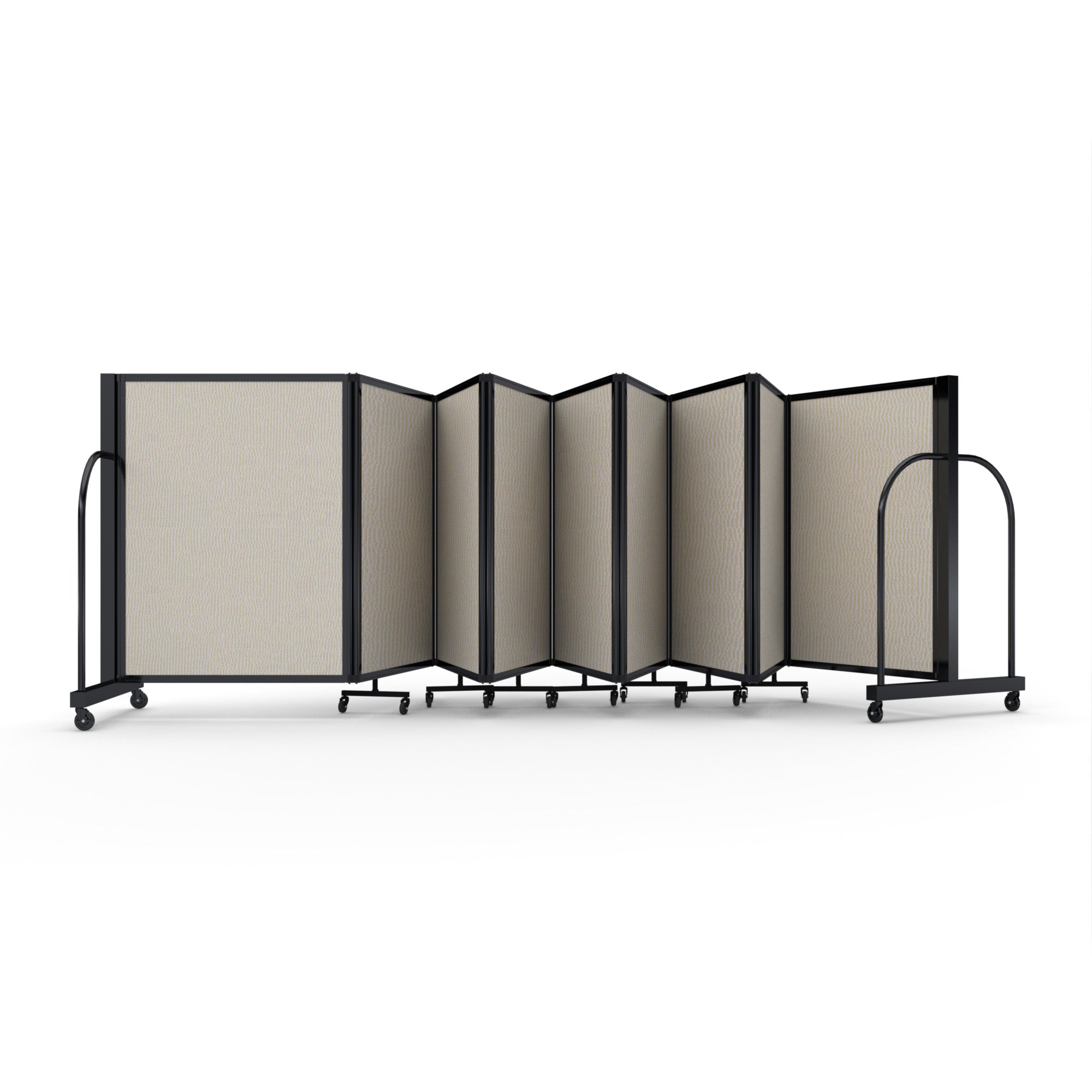 Screenflex Full Motion Divider, 4' x 25'1", Black Frame, Sand