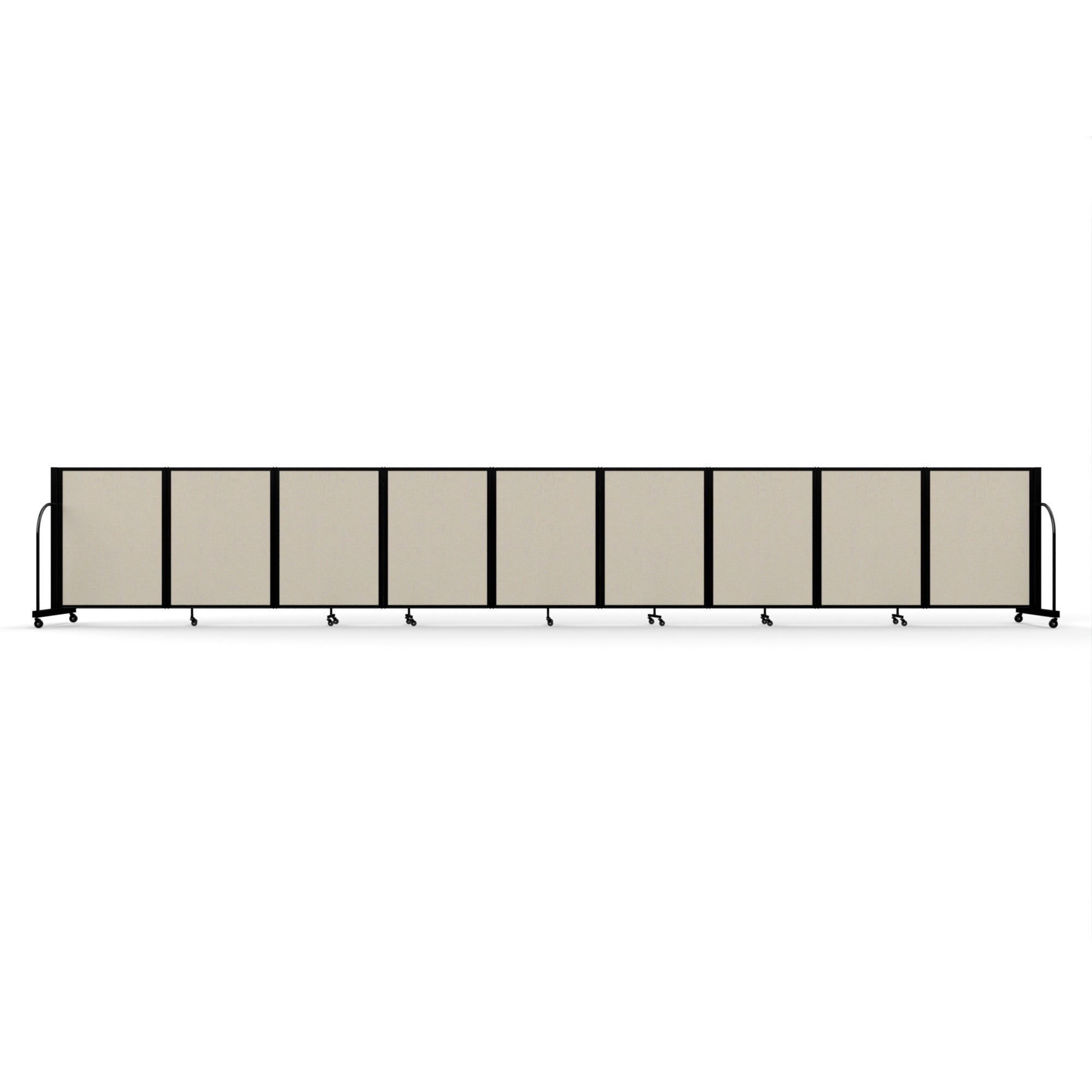 Screenflex Full Motion Divider, 4' x 25'1", Black Frame, Sand