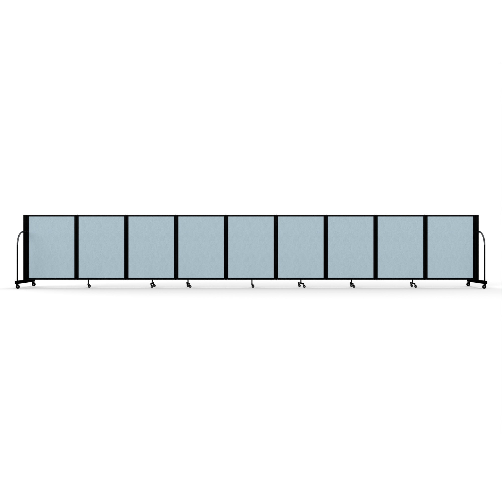 Screenflex Full Motion Divider, 4' x 25'1", Black Frame, Blue Tide Vinyl