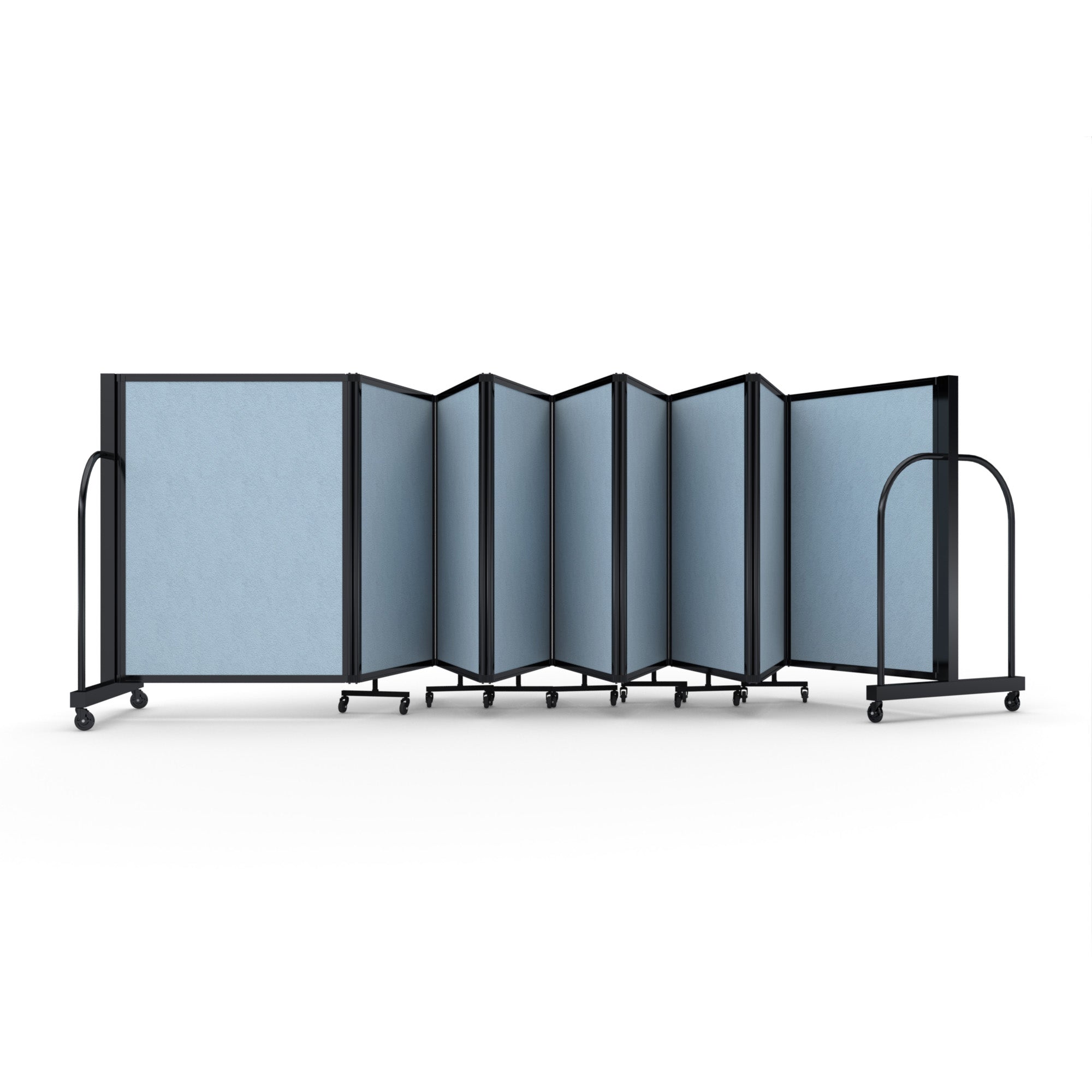 Screenflex Full Motion Divider, 4' x 25'1", Black Frame, Blue Tide Vinyl