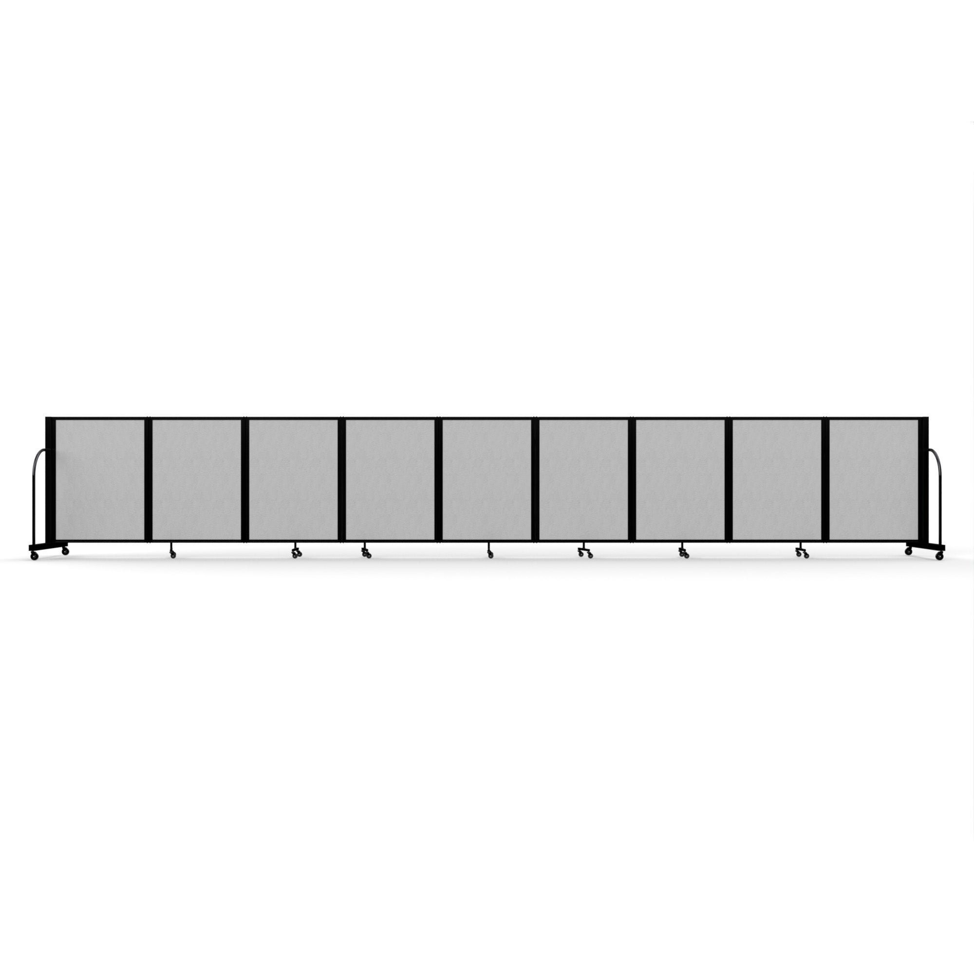 Screenflex Full Motion Divider, 4' x 25'1", Black Frame, Granite Vinyl