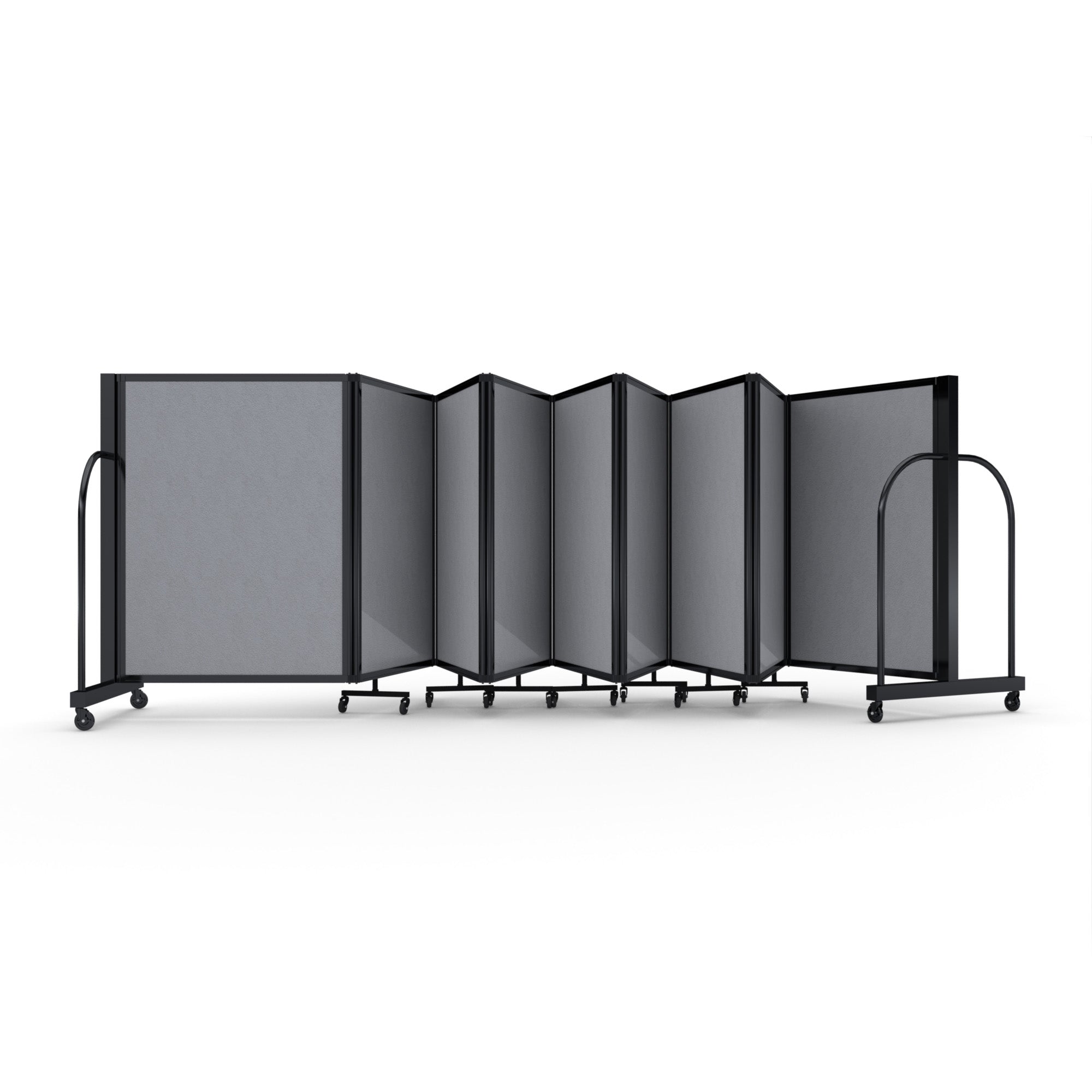 Screenflex Full Motion Divider, 4' x 25'1", Black Frame, Granite Vinyl