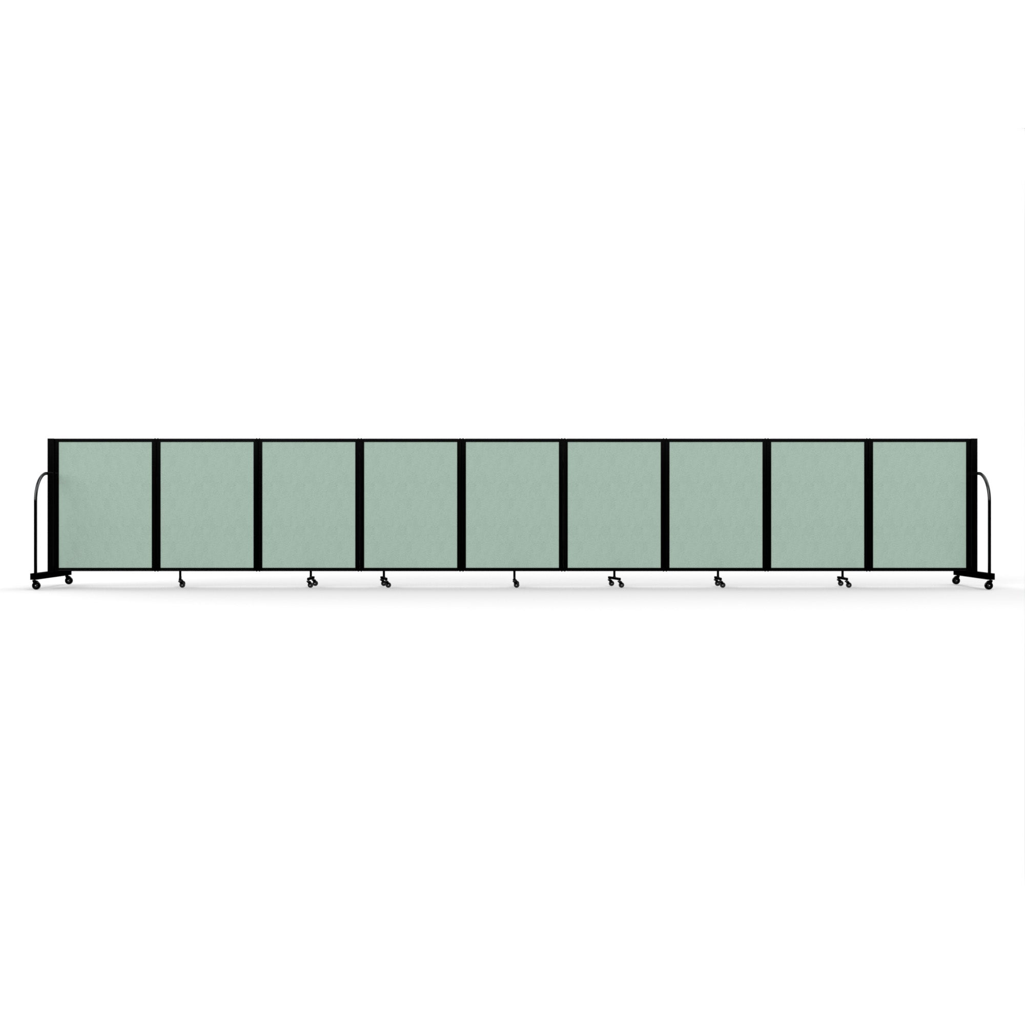 Screenflex Full Motion Divider, 4' x 25'1", Black Frame, Mint Vinyl