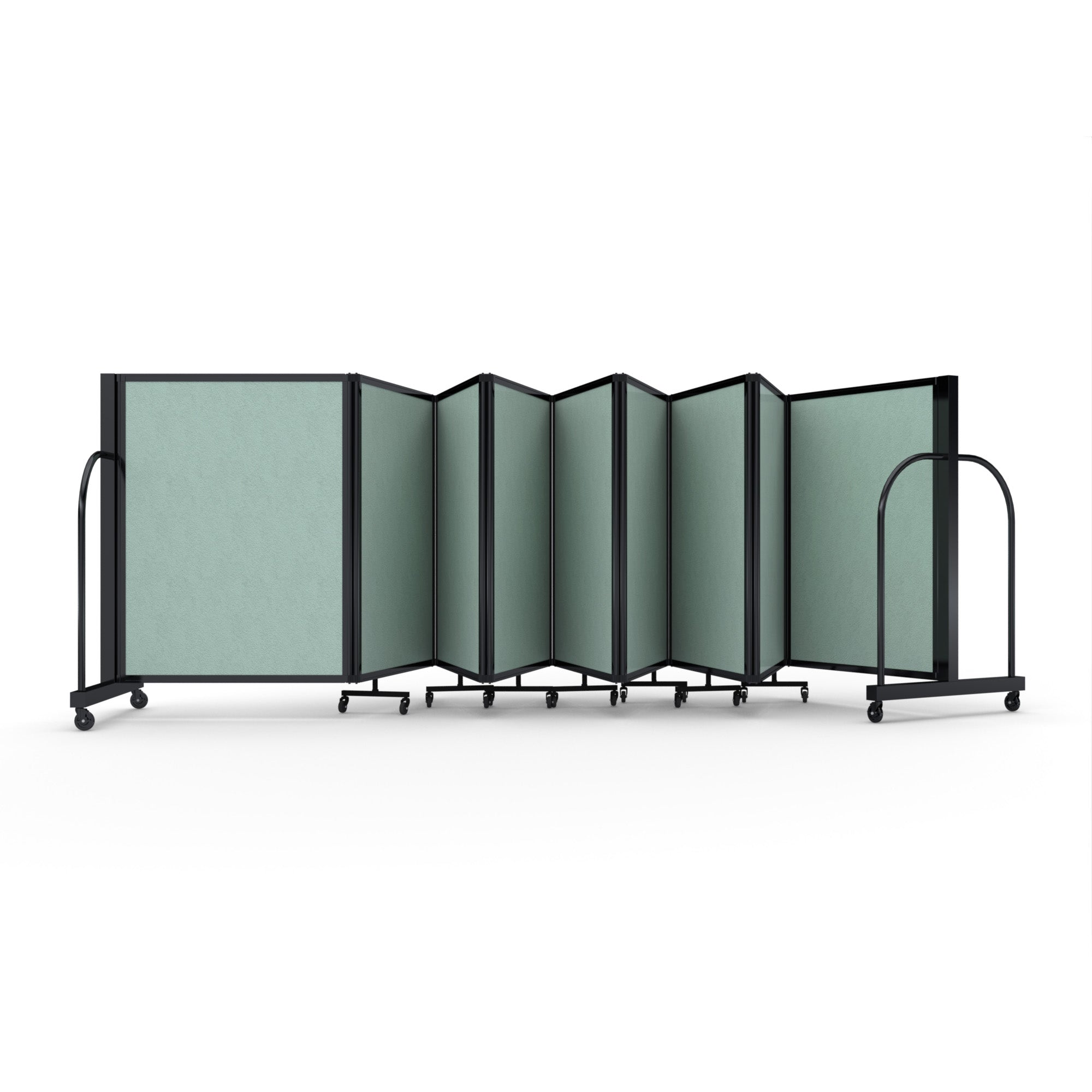 Screenflex Full Motion Divider, 4' x 25'1", Black Frame, Mint Vinyl