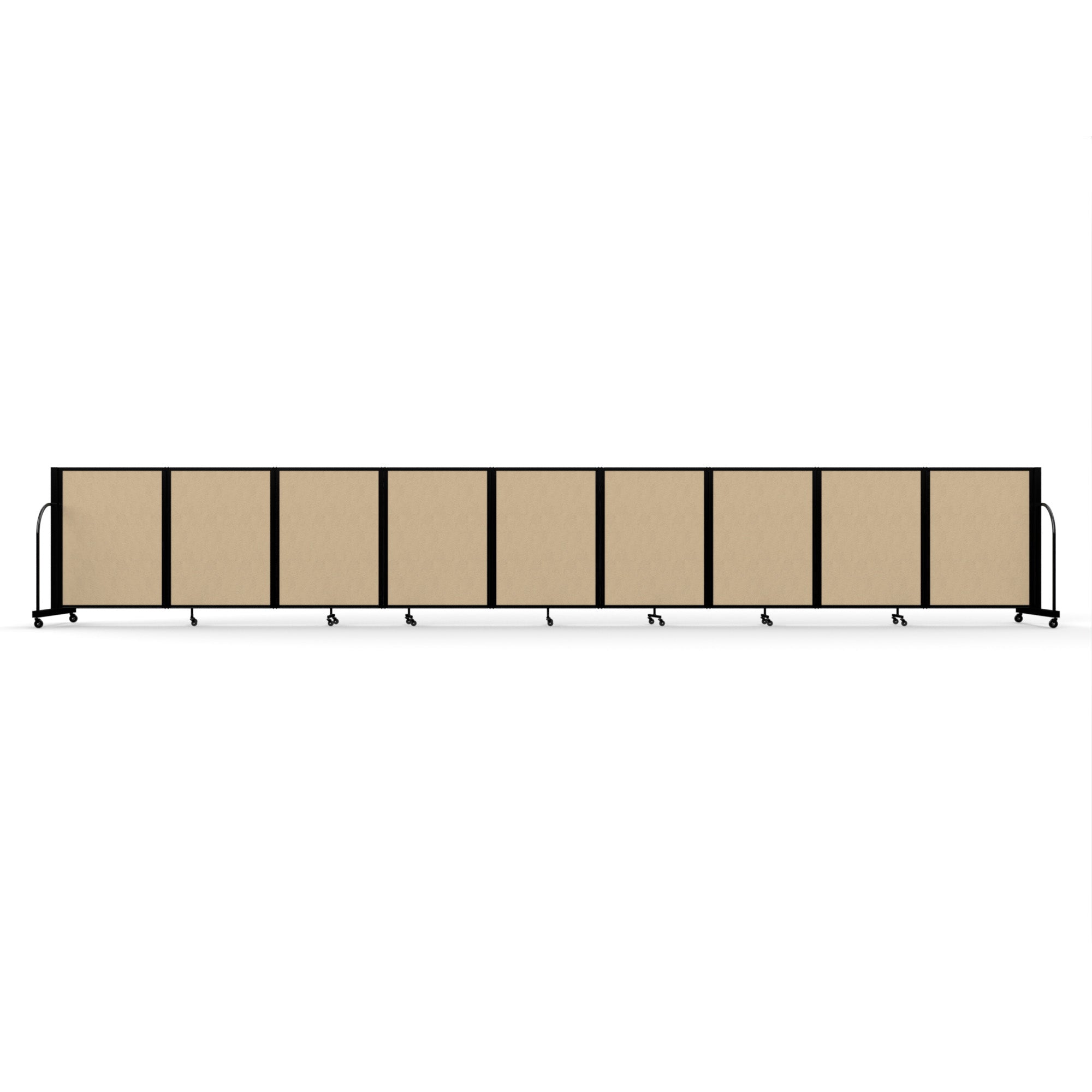 Screenflex Full Motion Divider, 4' x 25'1", Black Frame, Sandalwood Vinyl
