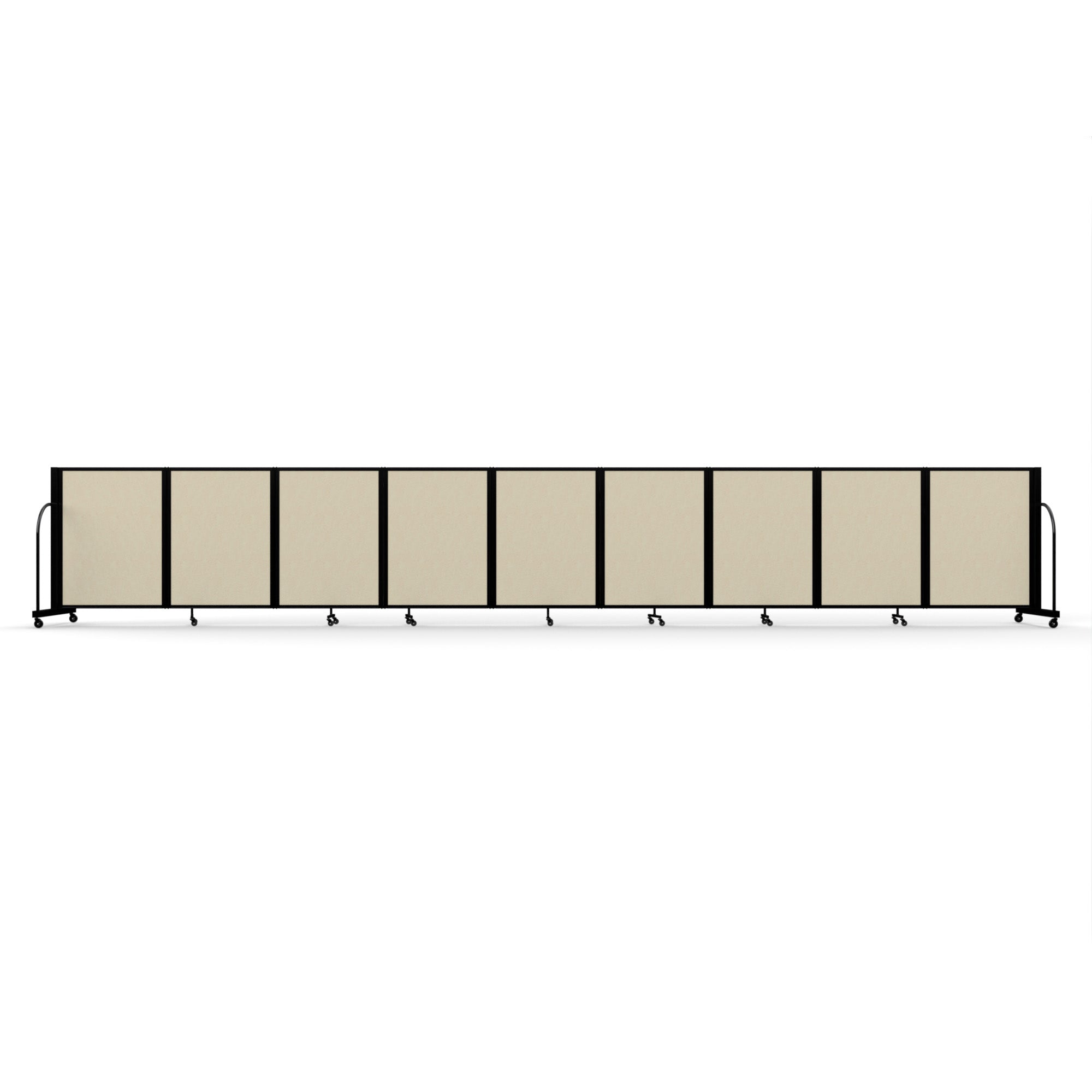 Screenflex Full Motion Divider, 4' x 25'1", Black Frame, Hazelnut Vinyl