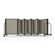 Screenflex Full Motion Divider, 4' x 25'1", Black Frame, Hazelnut Vinyl