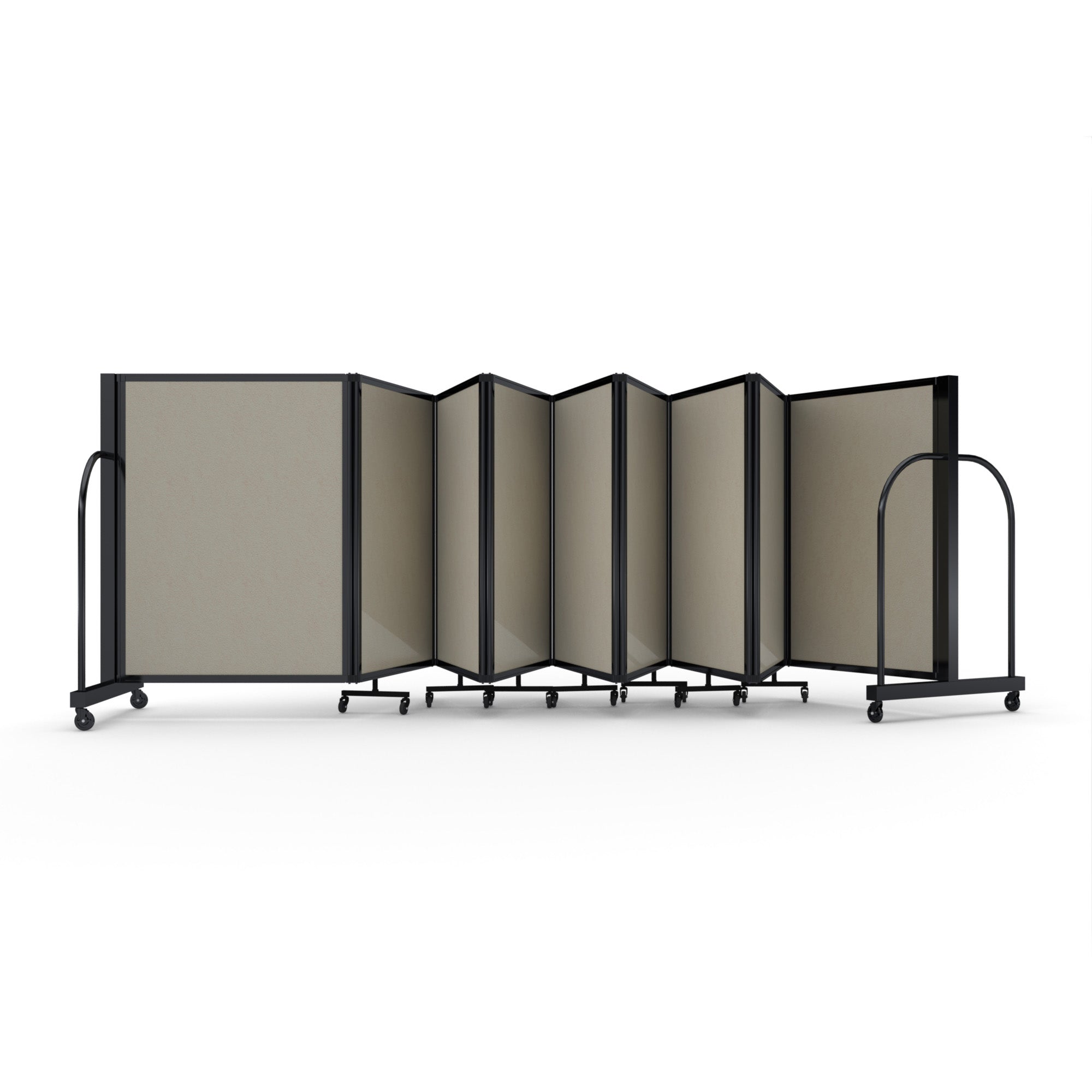 Screenflex Full Motion Divider, 4' x 25'1", Black Frame, Hazelnut Vinyl
