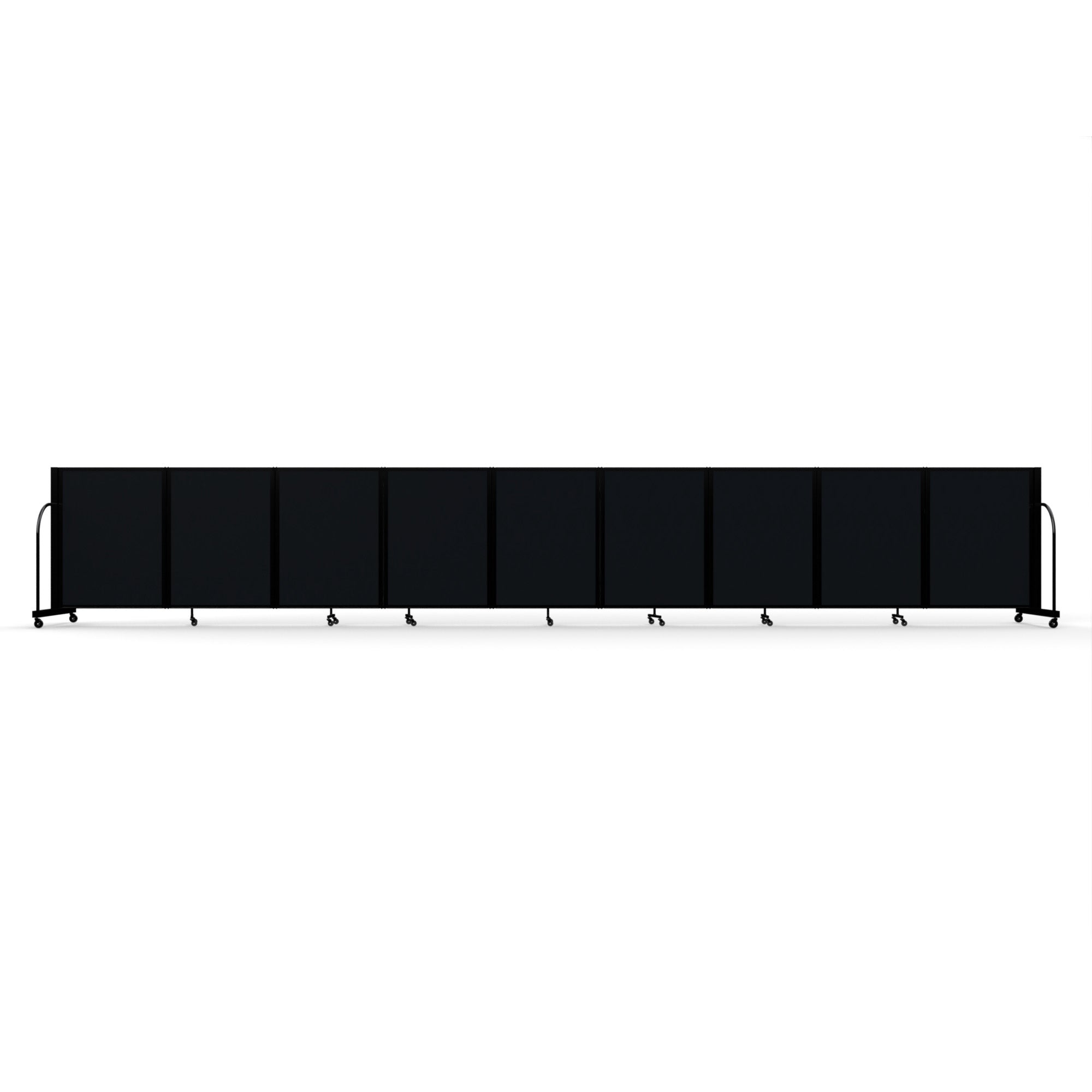 Screenflex Full Motion Divider, 4' x 25'1", Black Frame, Coal Vinyl