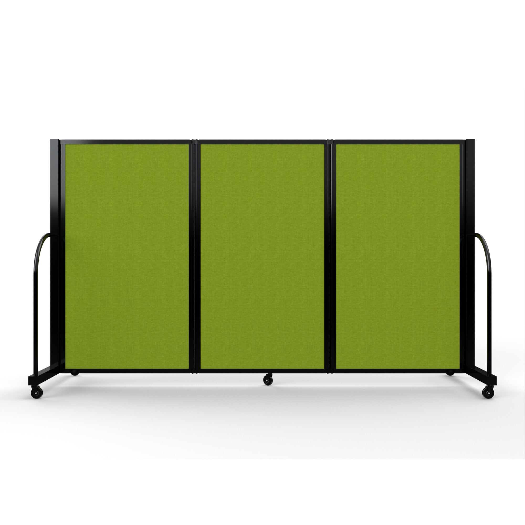 Screenflex Full Motion Divider, 5' x 8'7", Black Frame, Apple Green