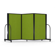Screenflex Full Motion Divider, 5' x 8'7", Black Frame, Apple Green