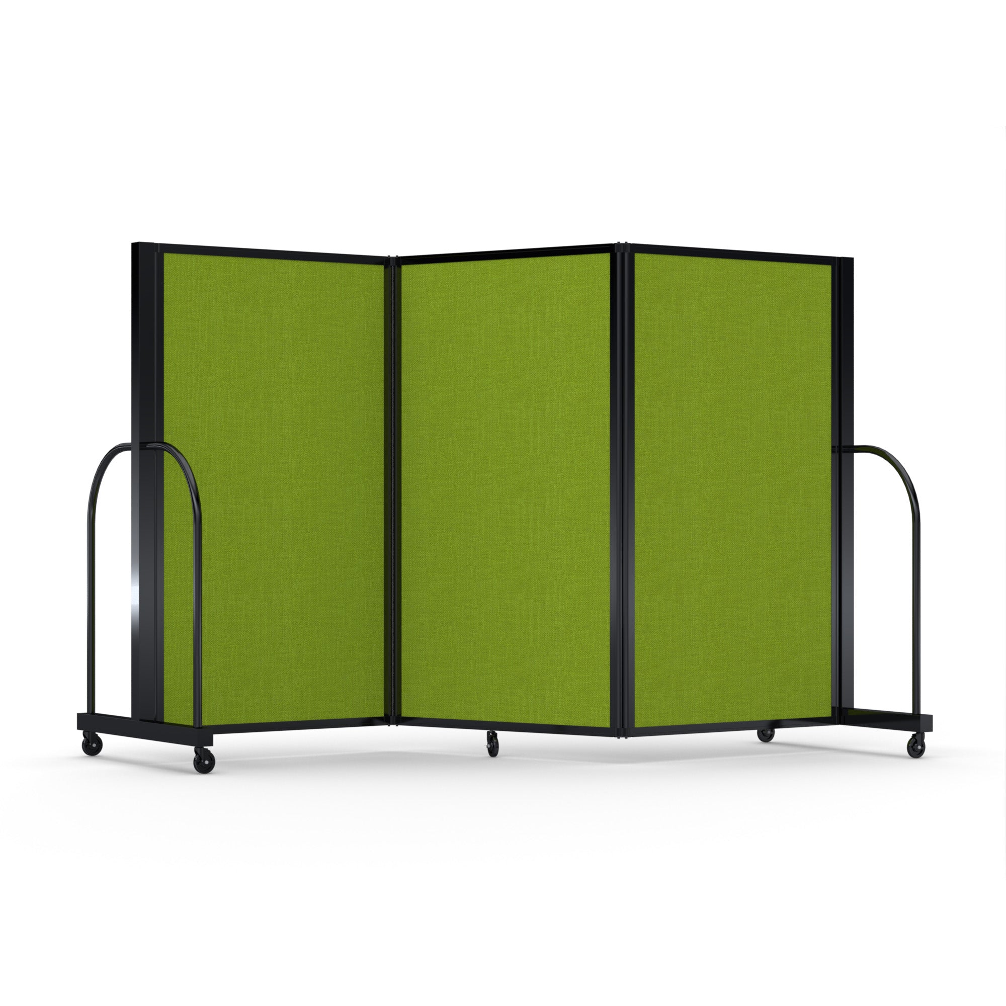 Screenflex Full Motion Divider, 5' x 8'7", Black Frame, Apple Green